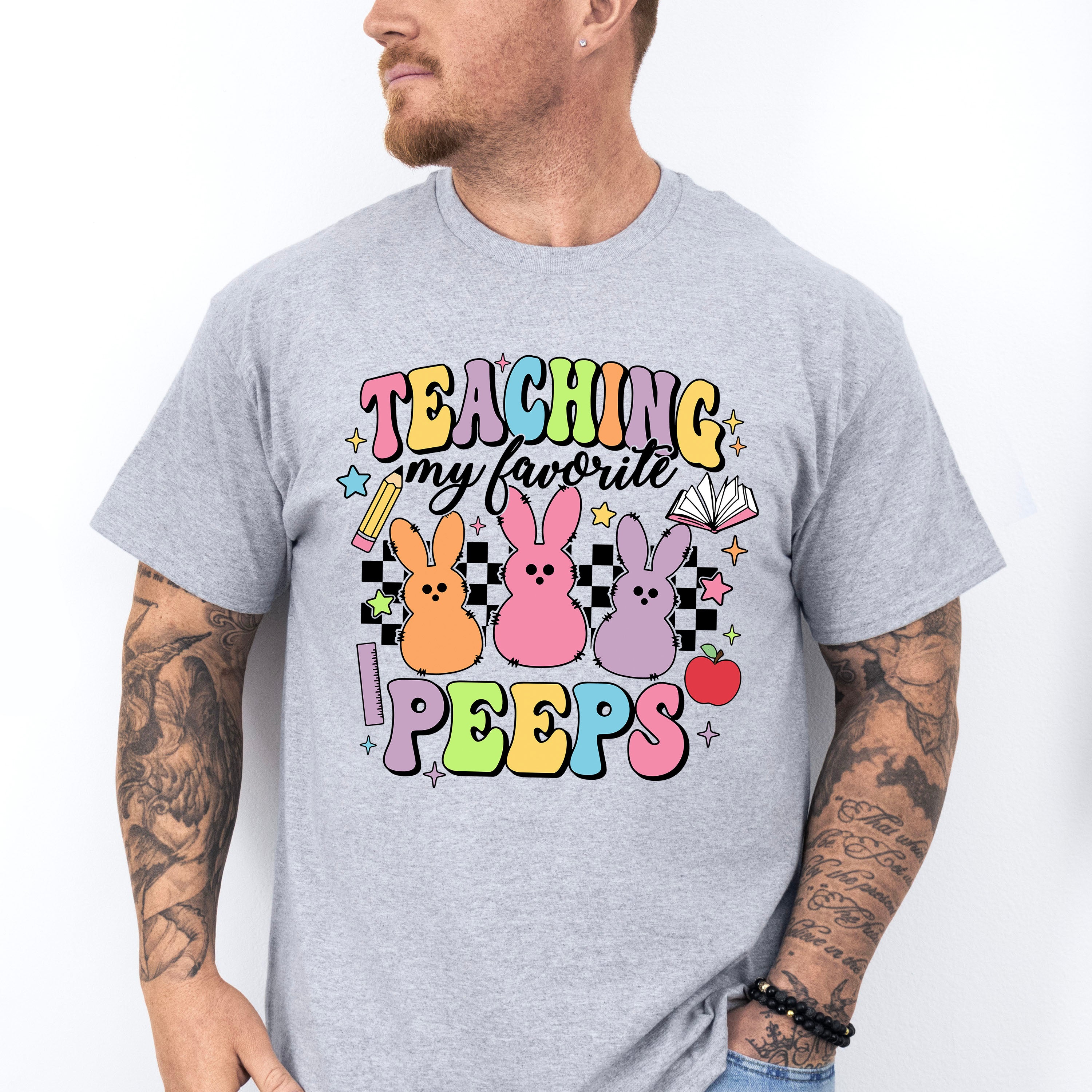 Teaching My Favorite Peeps Easter Day Unisex Crewneck T-Shirt Sweatshirt Hoodie