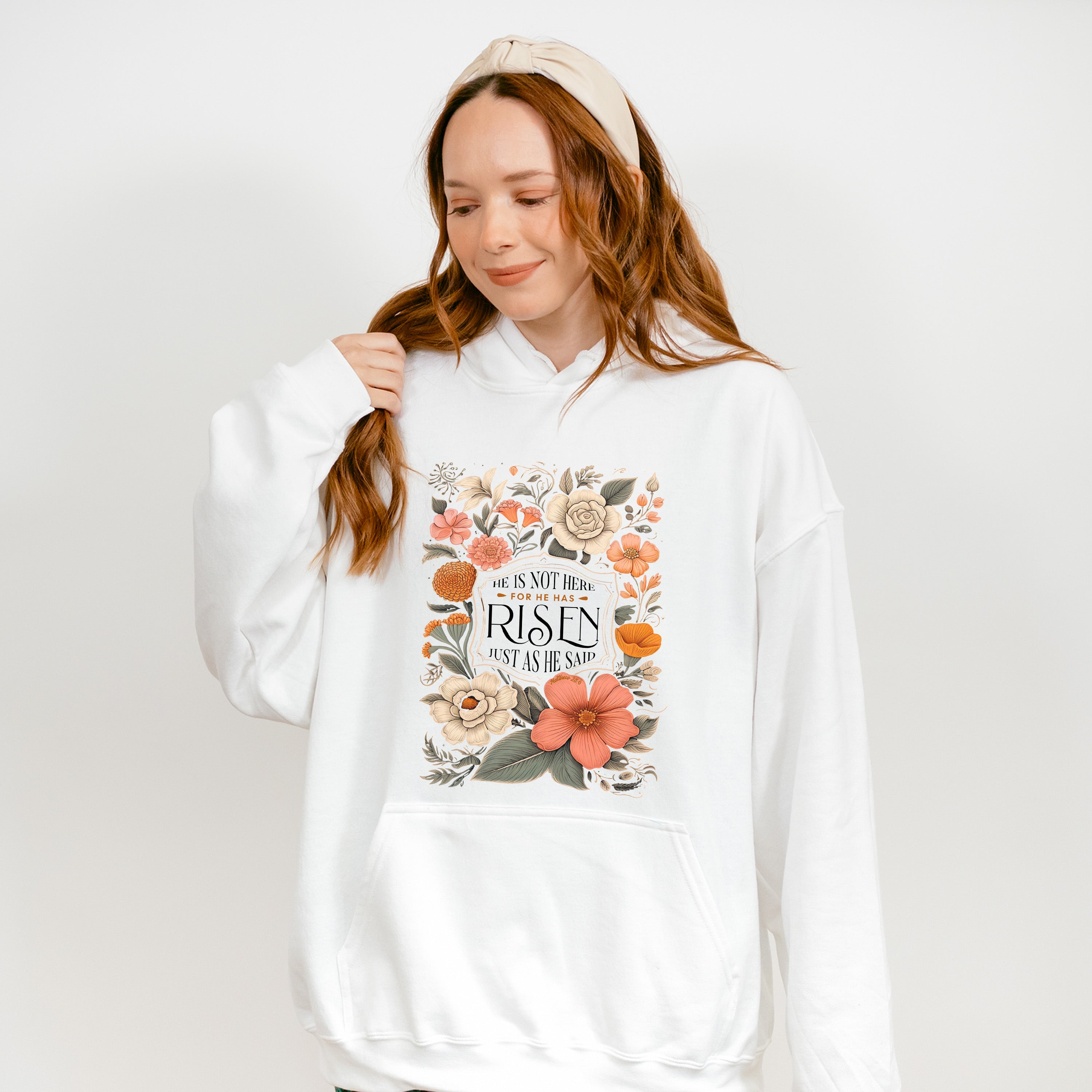 He Is Risen Flowers Easter Day Unisex Crewneck T-Shirt Sweatshirt Hoodie