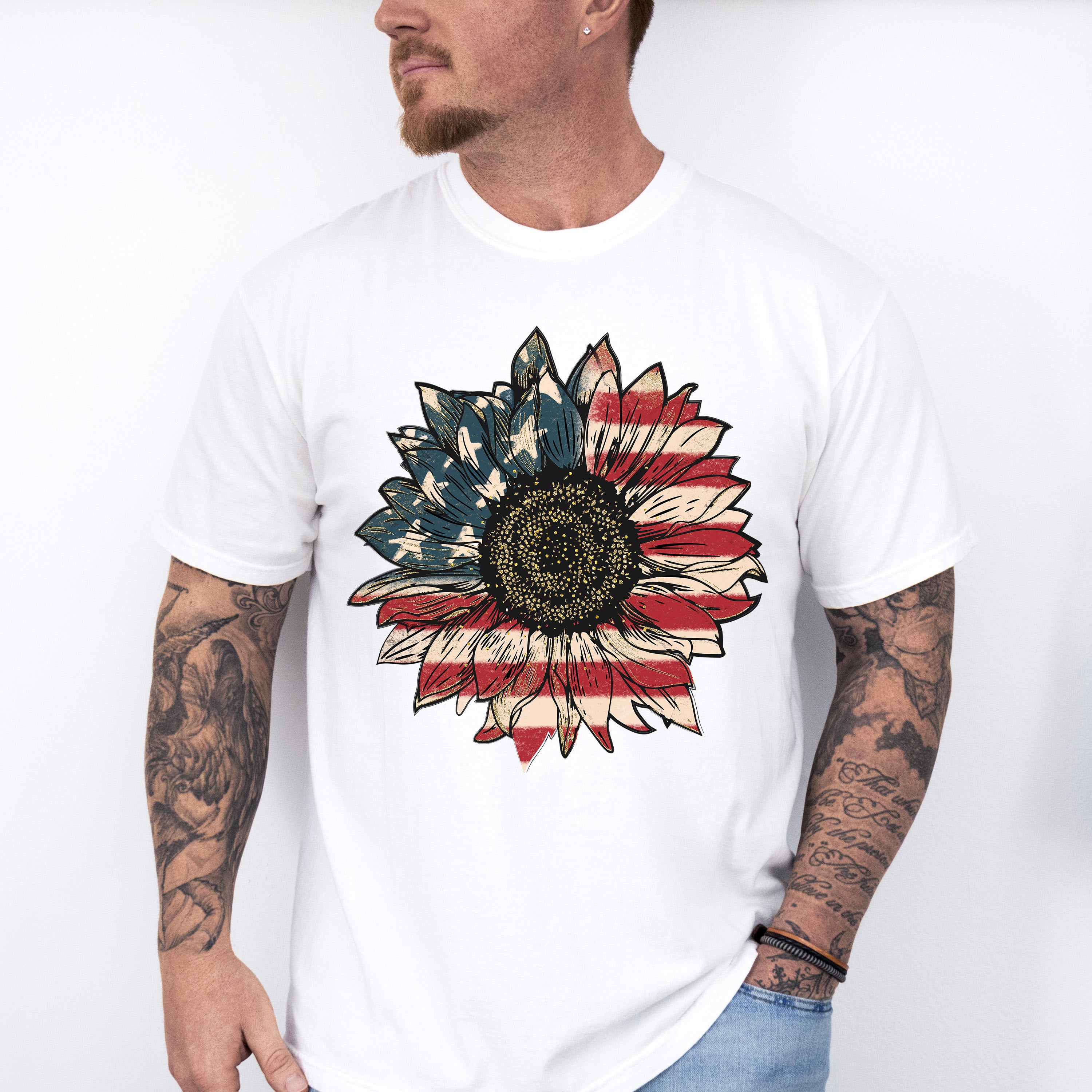 Sunflower 4Th Of July Unisex Crewneck T-Shirt Sweatshirt Hoodie