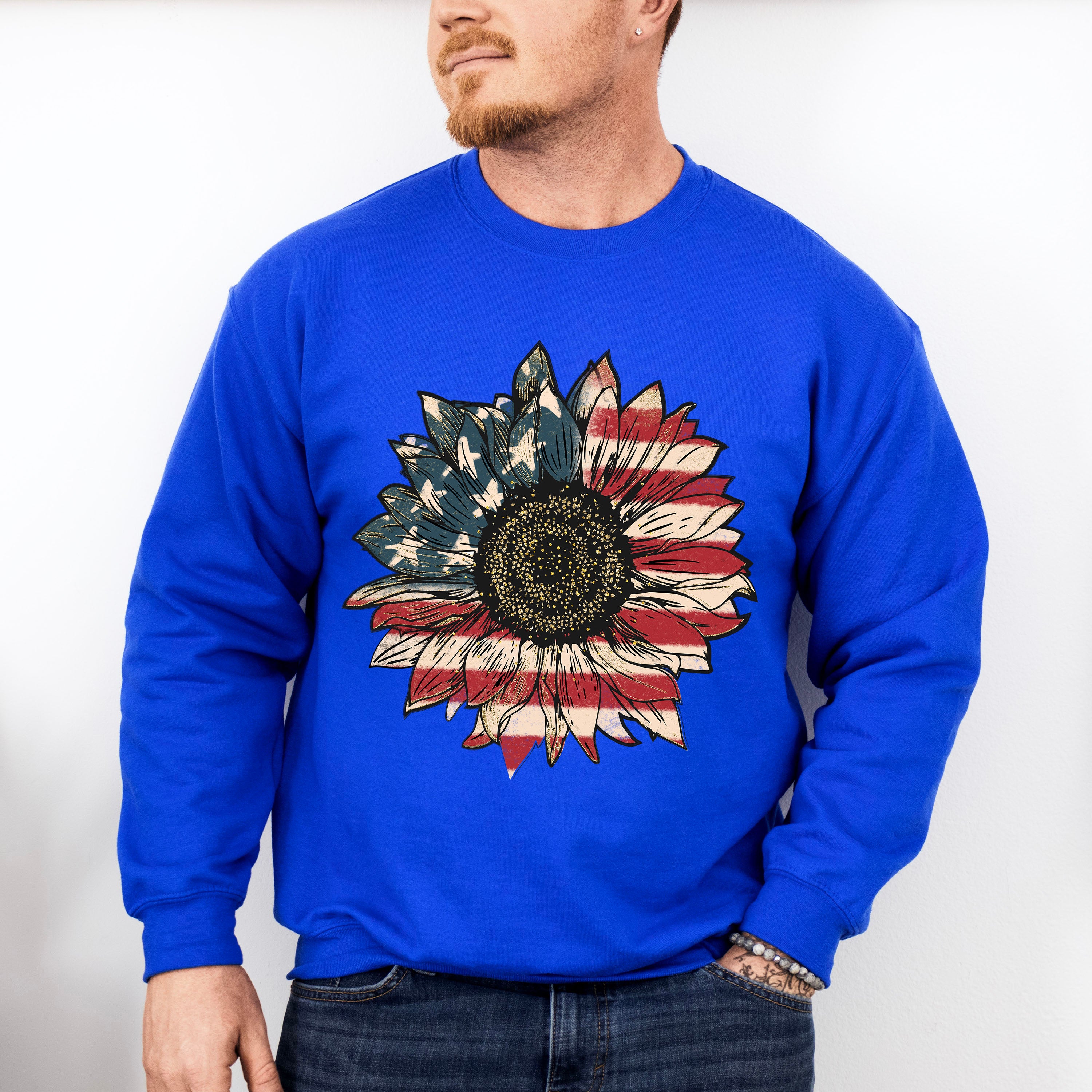 Sunflower 4Th Of July Unisex Crewneck T-Shirt Sweatshirt Hoodie