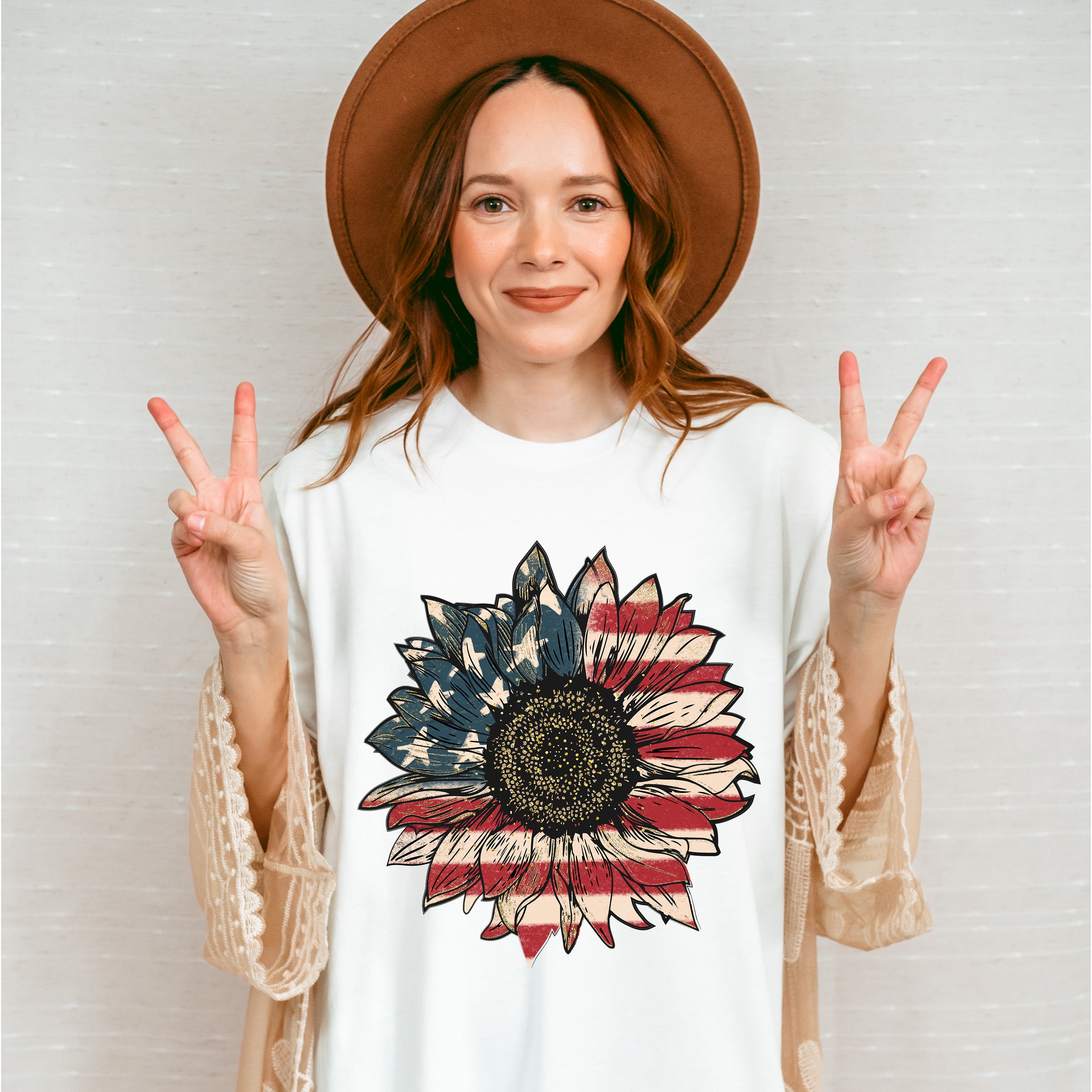 Sunflower 4Th Of July Unisex Crewneck T-Shirt Sweatshirt Hoodie
