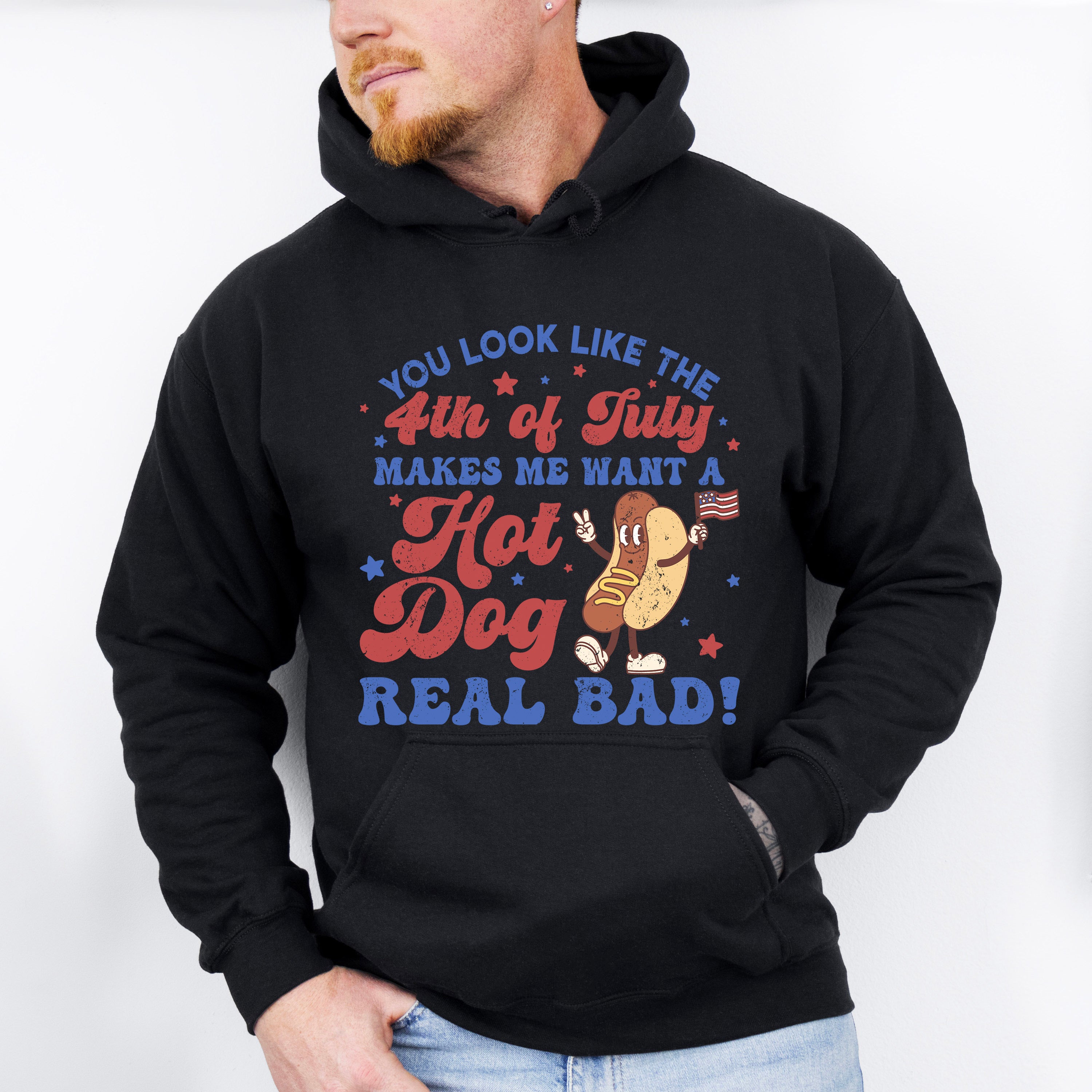 Hot Dog 4Th Of July Unisex Crewneck T-Shirt Sweatshirt Hoodie