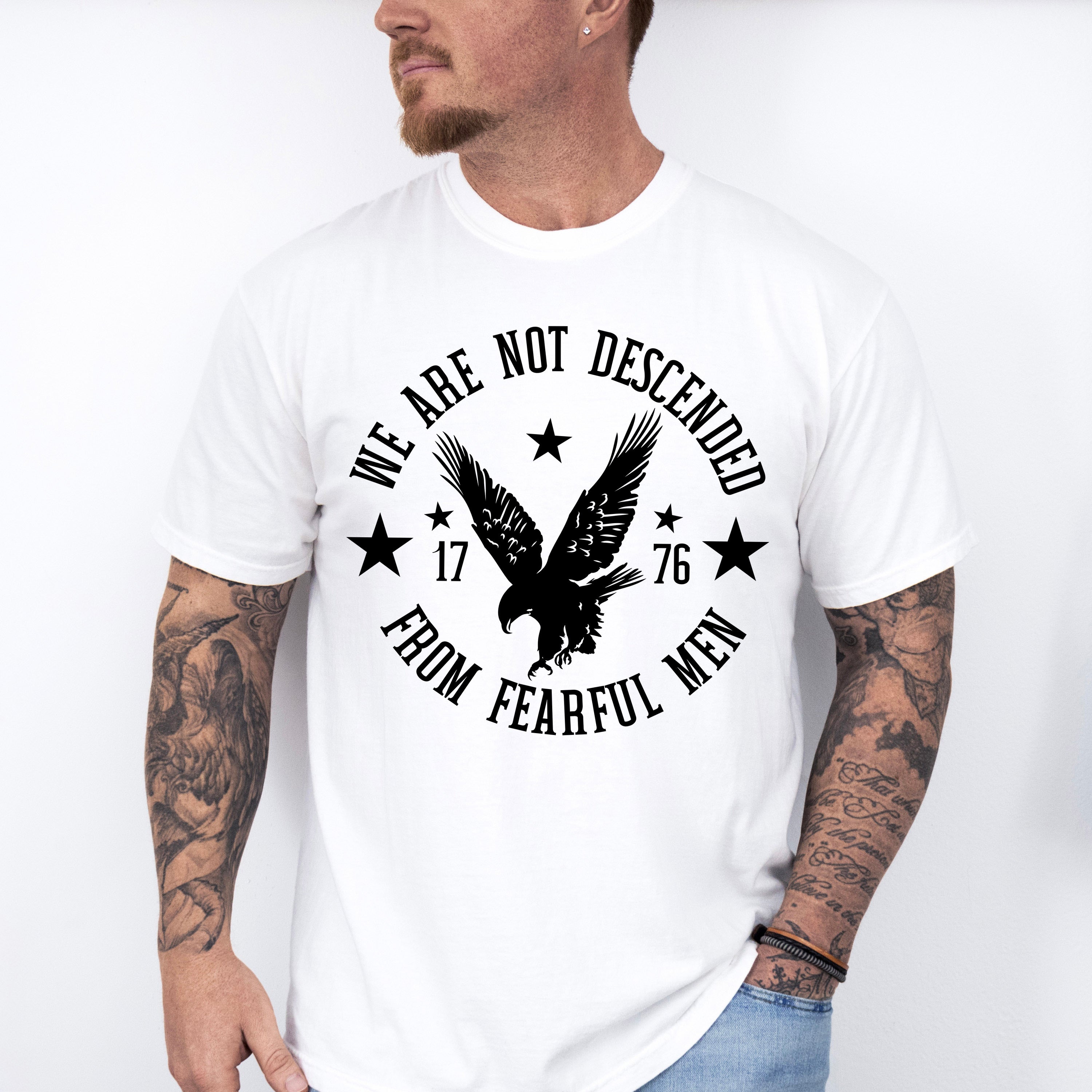 We Are Not Descended From Fearful Men 4Th Of July Unisex Crewneck T-Shirt Sweatshirt Hoodie