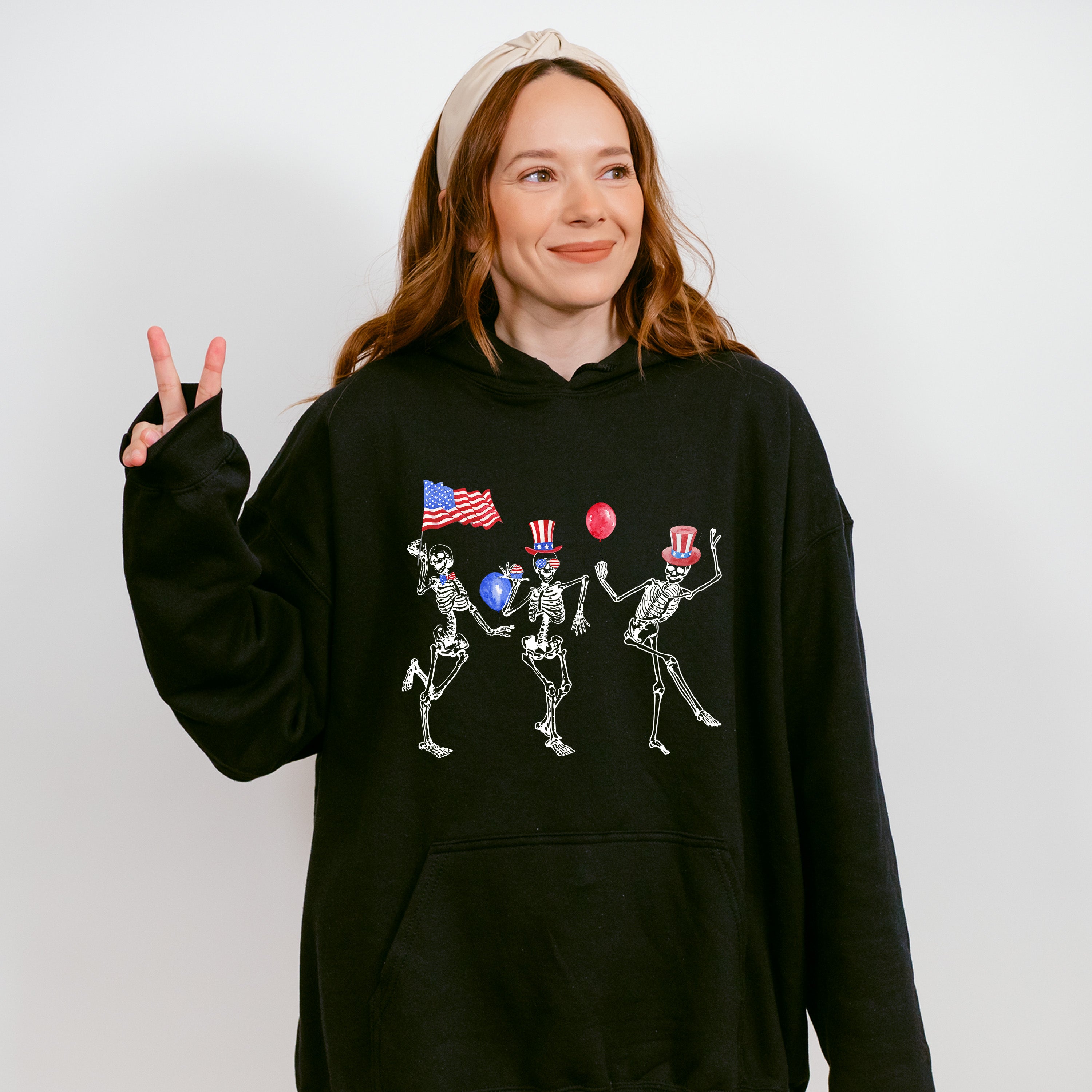 Skeletons 4Th Of July Unisex Crewneck T-Shirt Sweatshirt Hoodie