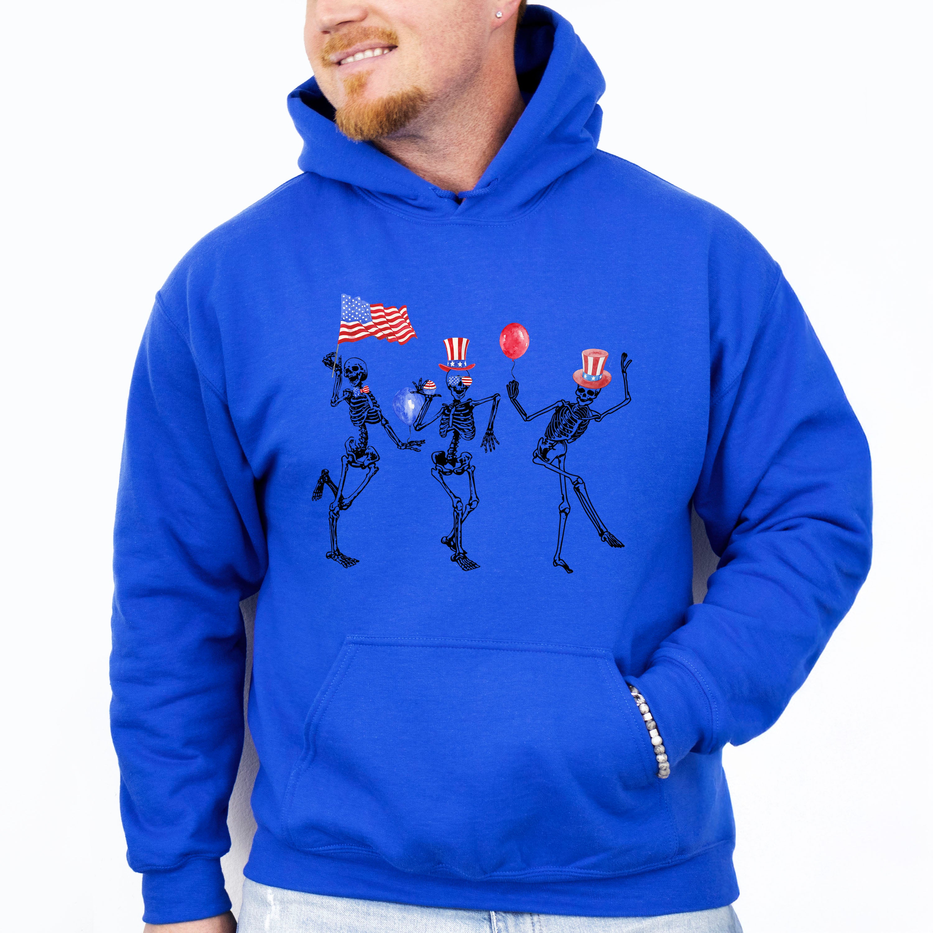 Skeletons 4Th Of July Unisex Crewneck T-Shirt Sweatshirt Hoodie