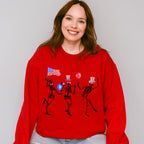 Skeletons 4Th Of July Unisex Crewneck T-Shirt Sweatshirt Hoodie