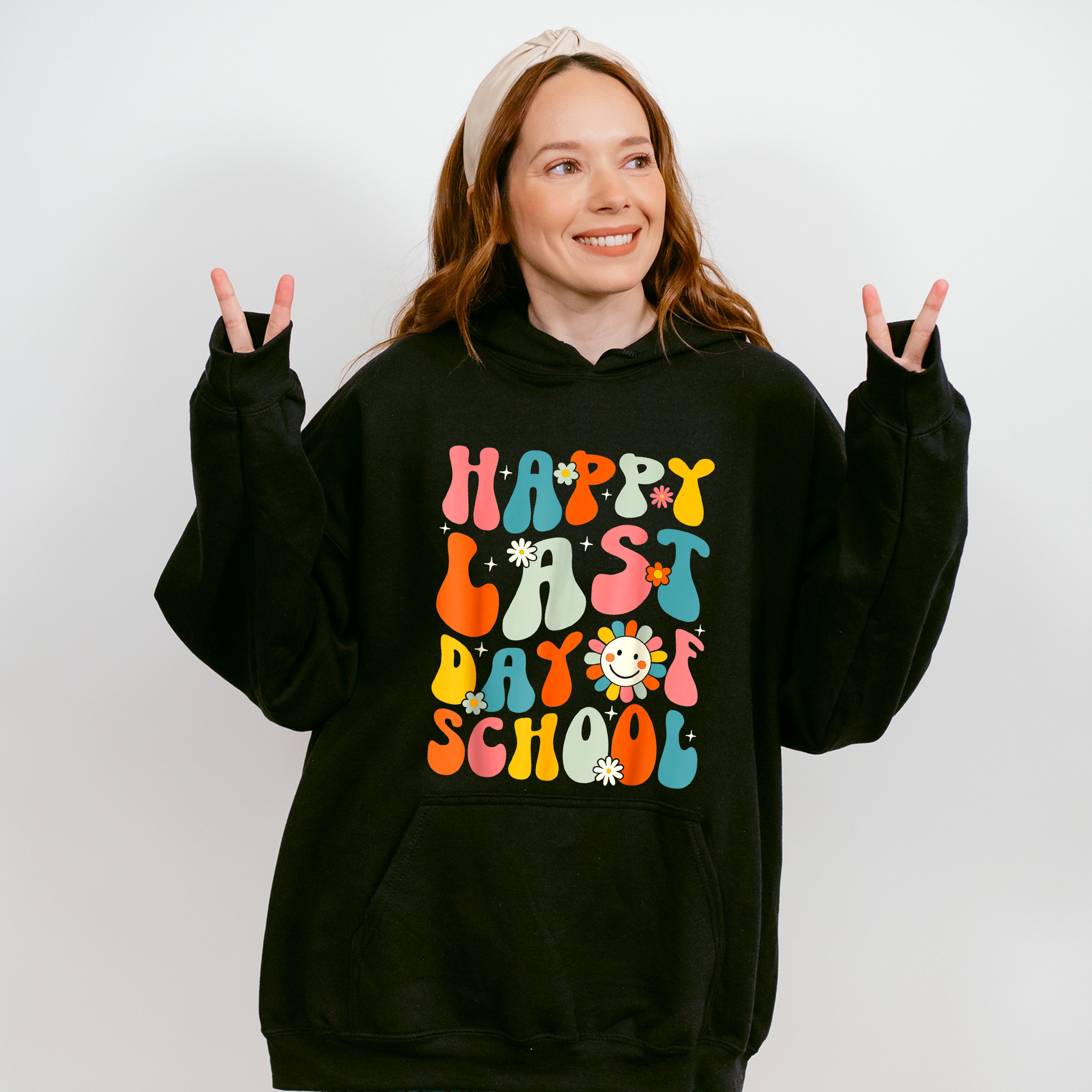 Happy Last Day Of School Colorful Last Day Of School Theme Unisex Crewneck T-Shirt Sweatshirt Hoodie