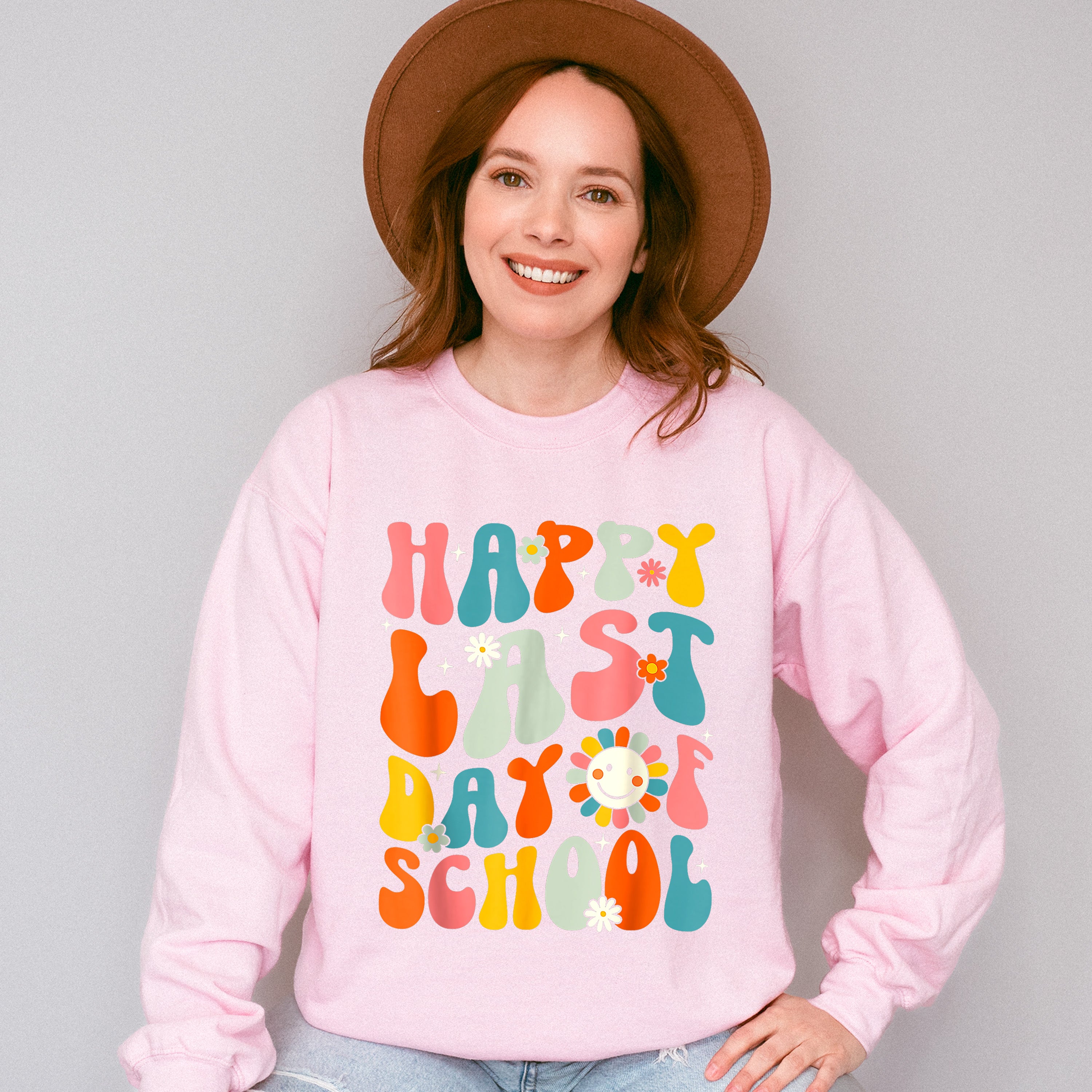 Happy Last Day Of School Colorful Last Day Of School Theme Unisex Crewneck T-Shirt Sweatshirt Hoodie