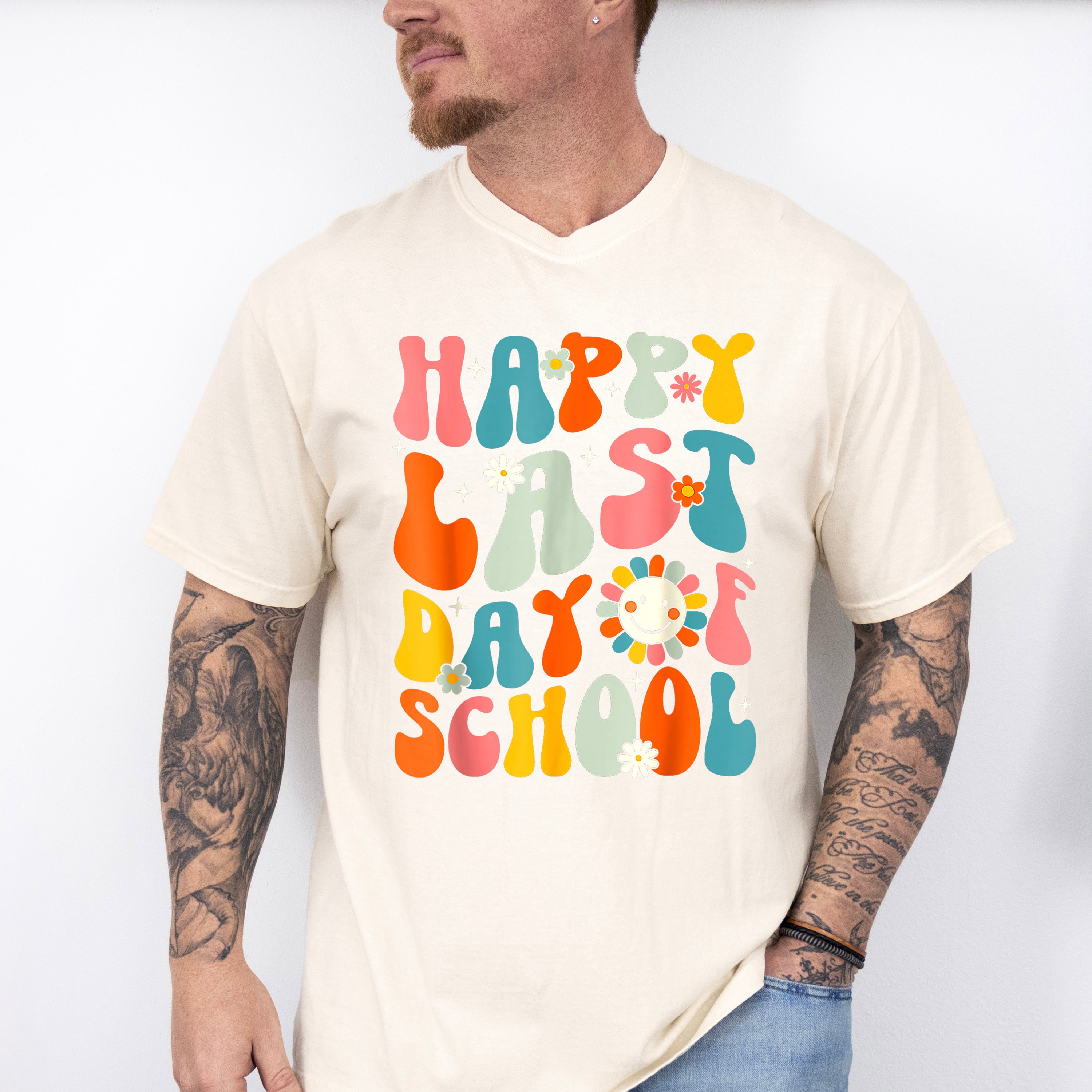 Happy Last Day Of School Colorful Last Day Of School Theme Unisex Crewneck T-Shirt Sweatshirt Hoodie