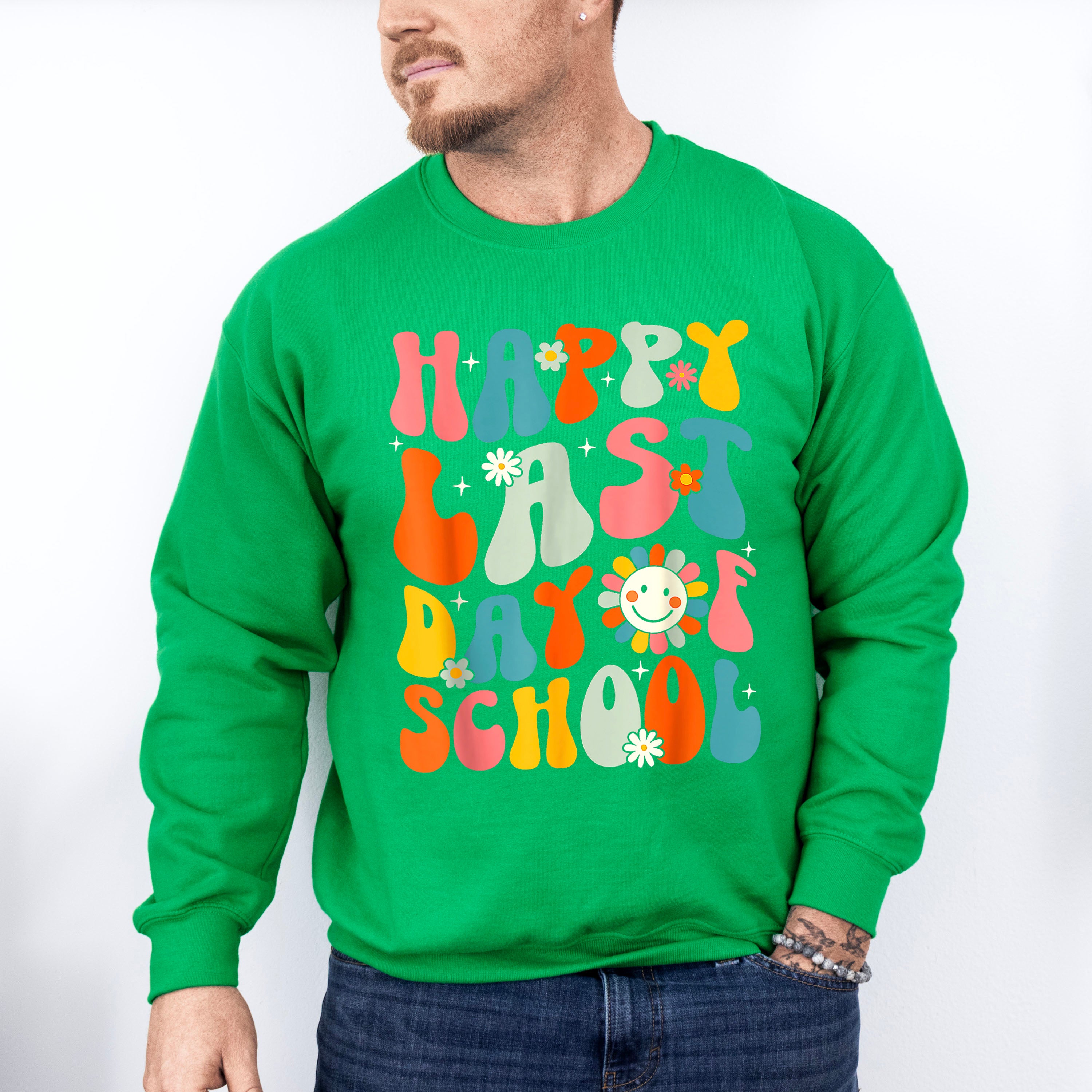 Happy Last Day Of School Colorful Last Day Of School Theme Unisex Crewneck T-Shirt Sweatshirt Hoodie