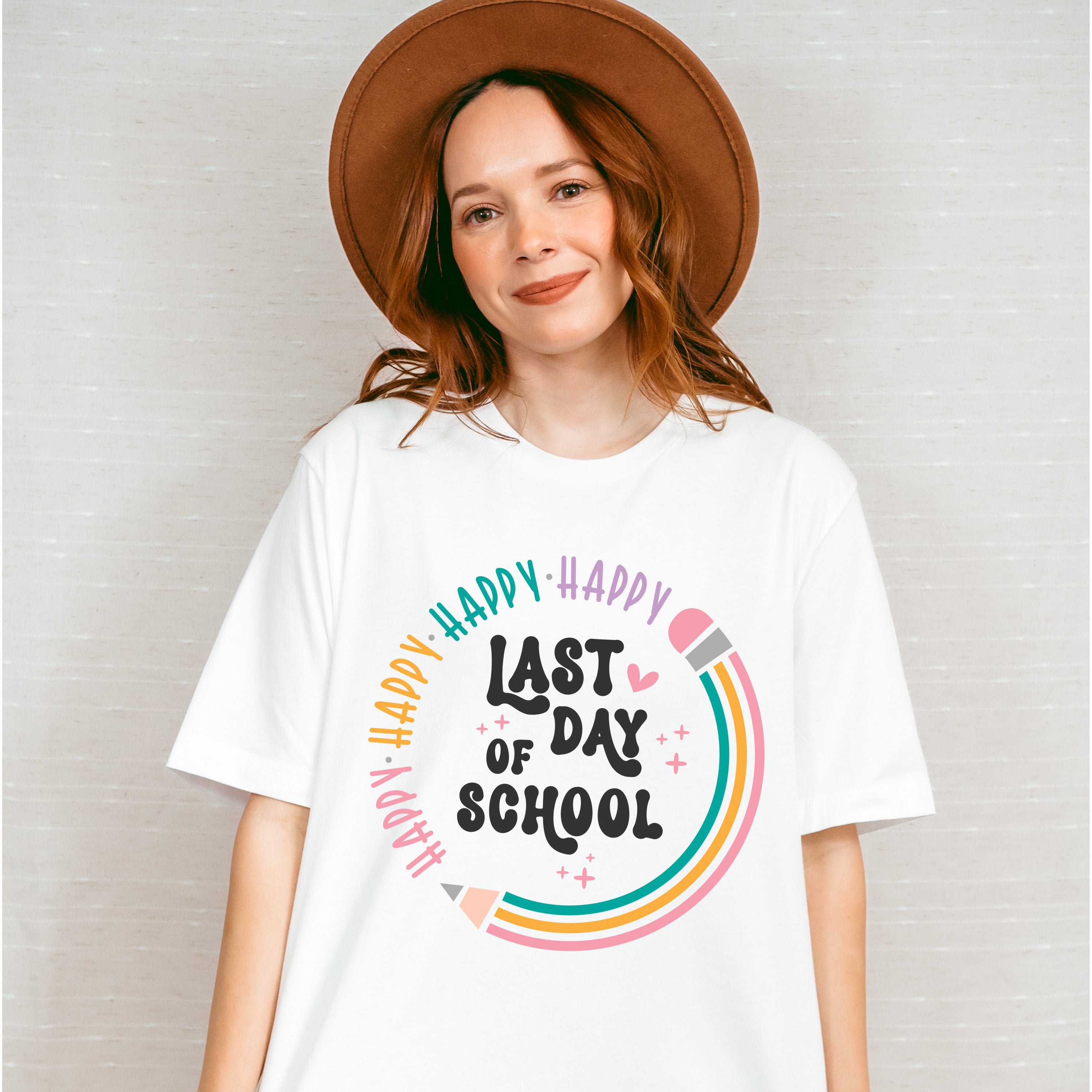 Happy Happy Last Day Of School Theme Unisex Crewneck T-Shirt Sweatshirt Hoodie