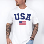 USA With US Flag 4Th Of July Unisex Crewneck T-Shirt Sweatshirt Hoodie