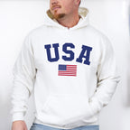 USA With US Flag 4Th Of July Unisex Crewneck T-Shirt Sweatshirt Hoodie