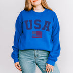 USA With US Flag 4Th Of July Unisex Crewneck T-Shirt Sweatshirt Hoodie