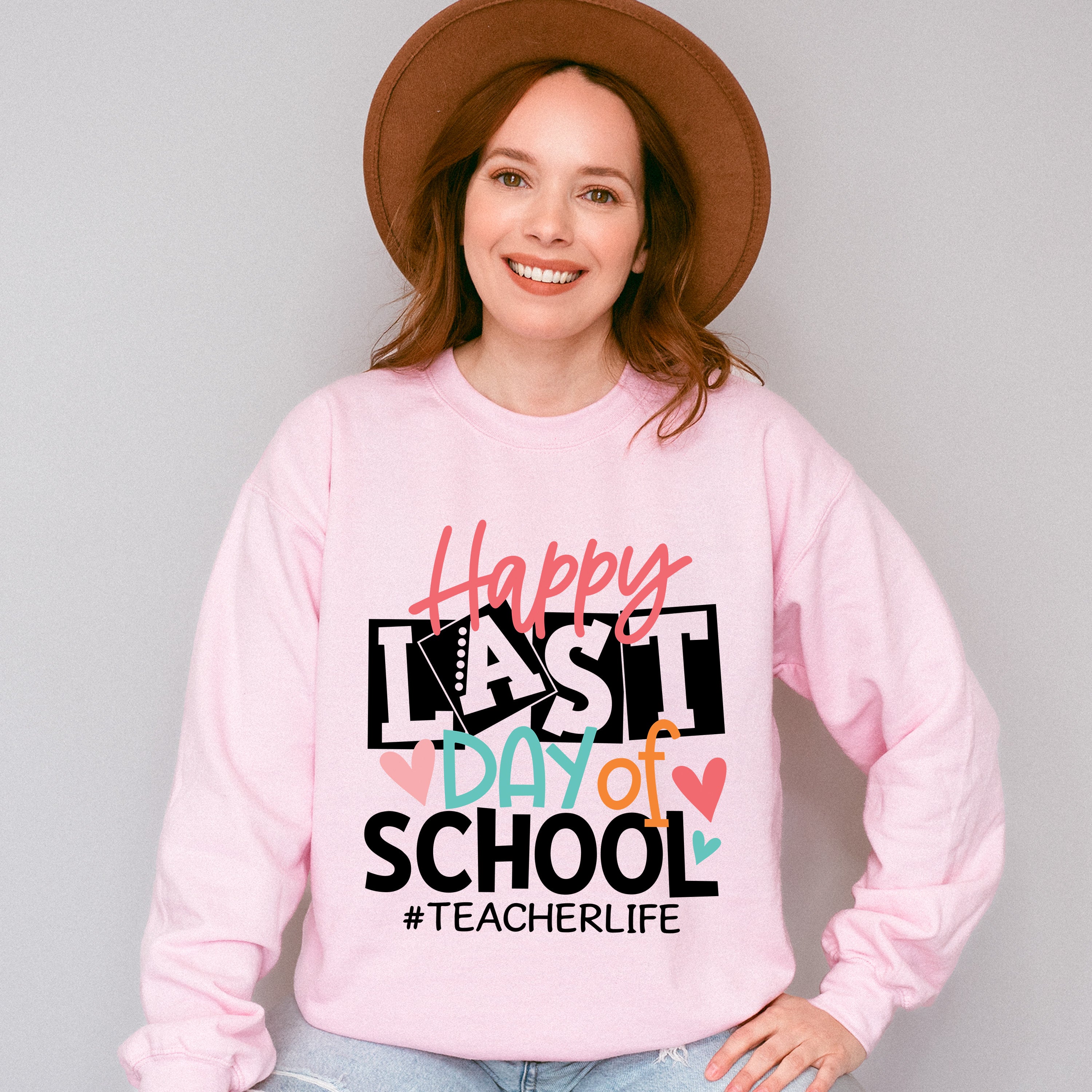 Happy Last Day Of School Teacher Theme Unisex Crewneck T-Shirt Sweatshirt Hoodie