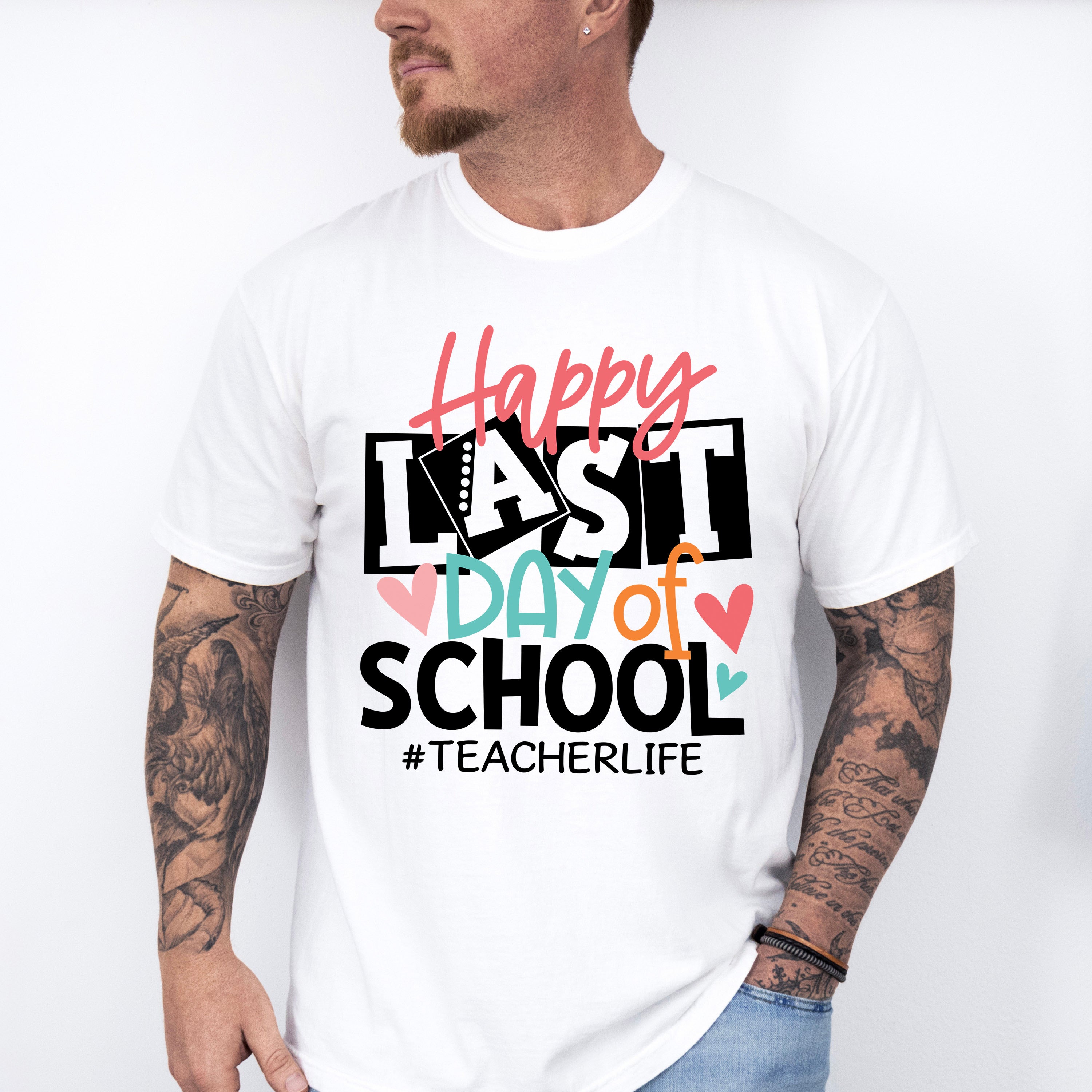 Happy Last Day Of School Teacher Theme Unisex Crewneck T-Shirt Sweatshirt Hoodie