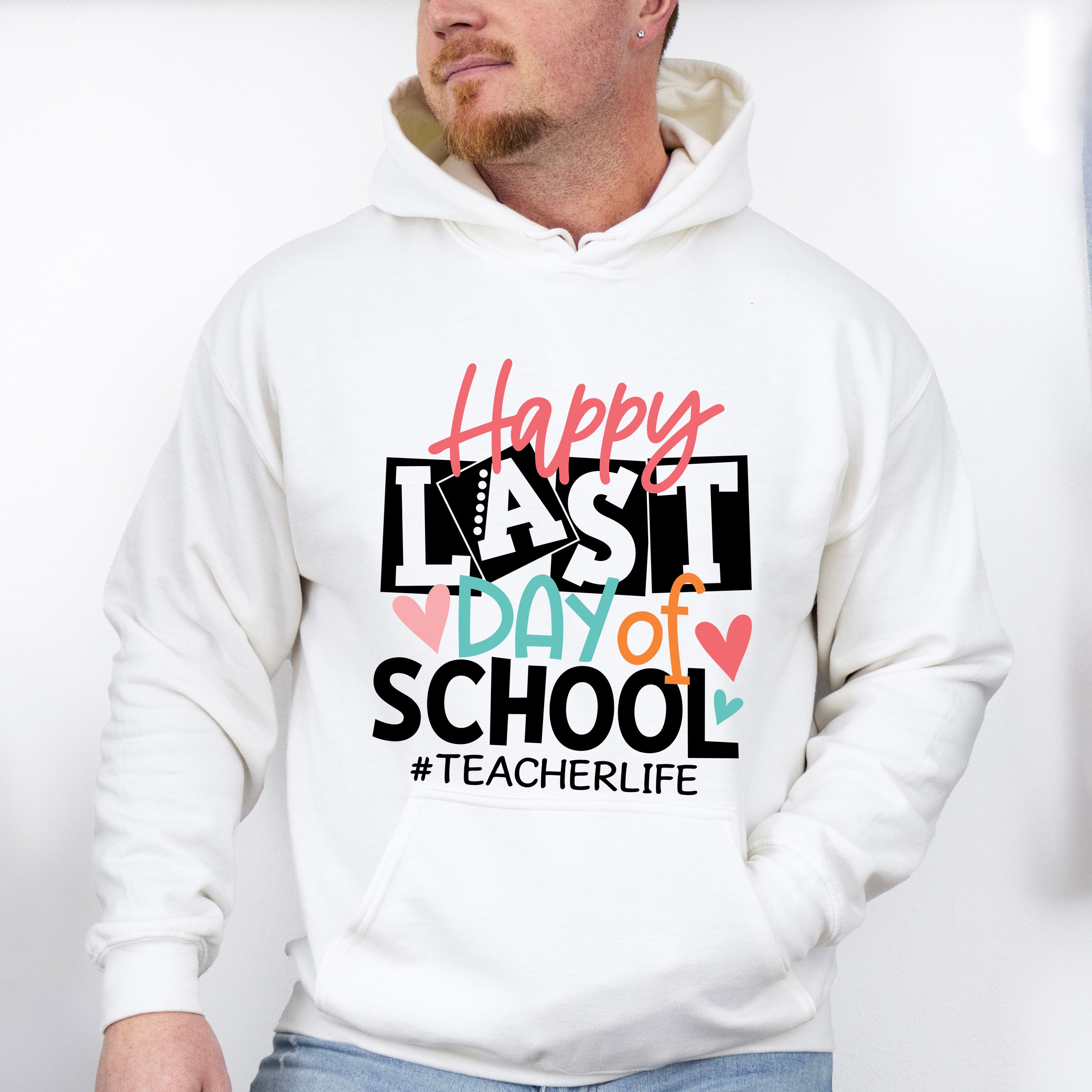 Happy Last Day Of School Teacher Theme Unisex Crewneck T-Shirt Sweatshirt Hoodie