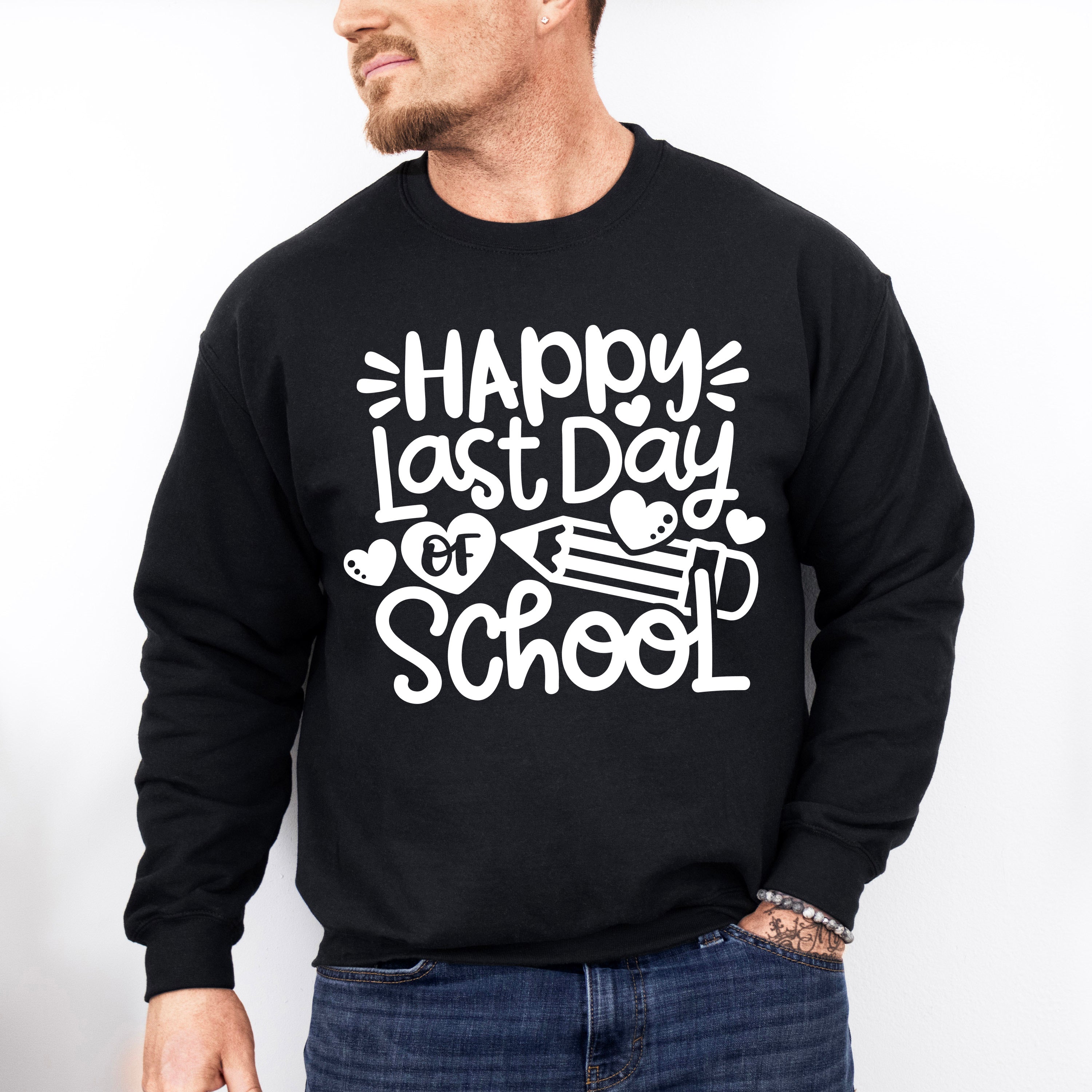 Happy Last Day Of School Theme Unisex Crewneck T-Shirt Sweatshirt Hoodie