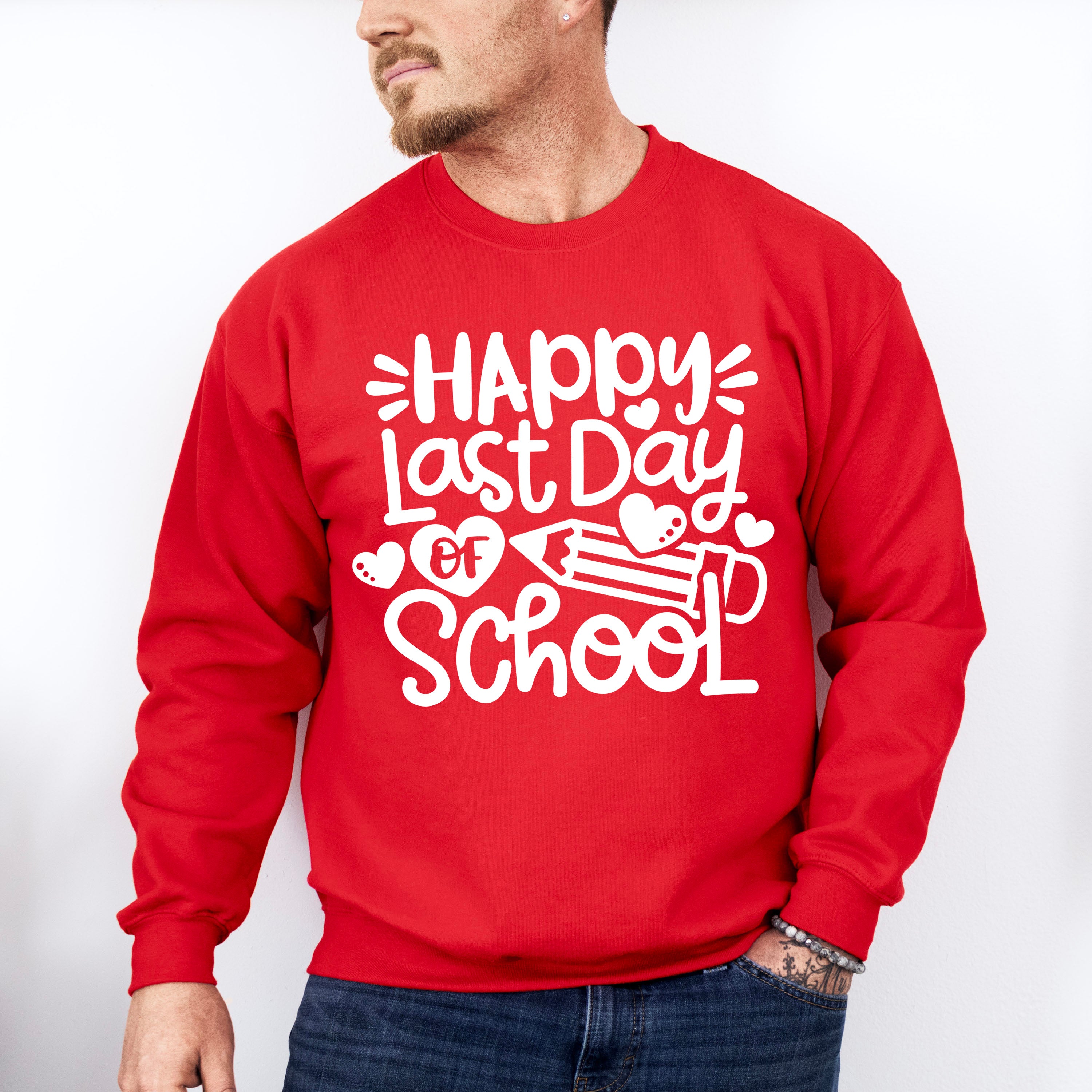 Happy Last Day Of School Theme Unisex Crewneck T-Shirt Sweatshirt Hoodie