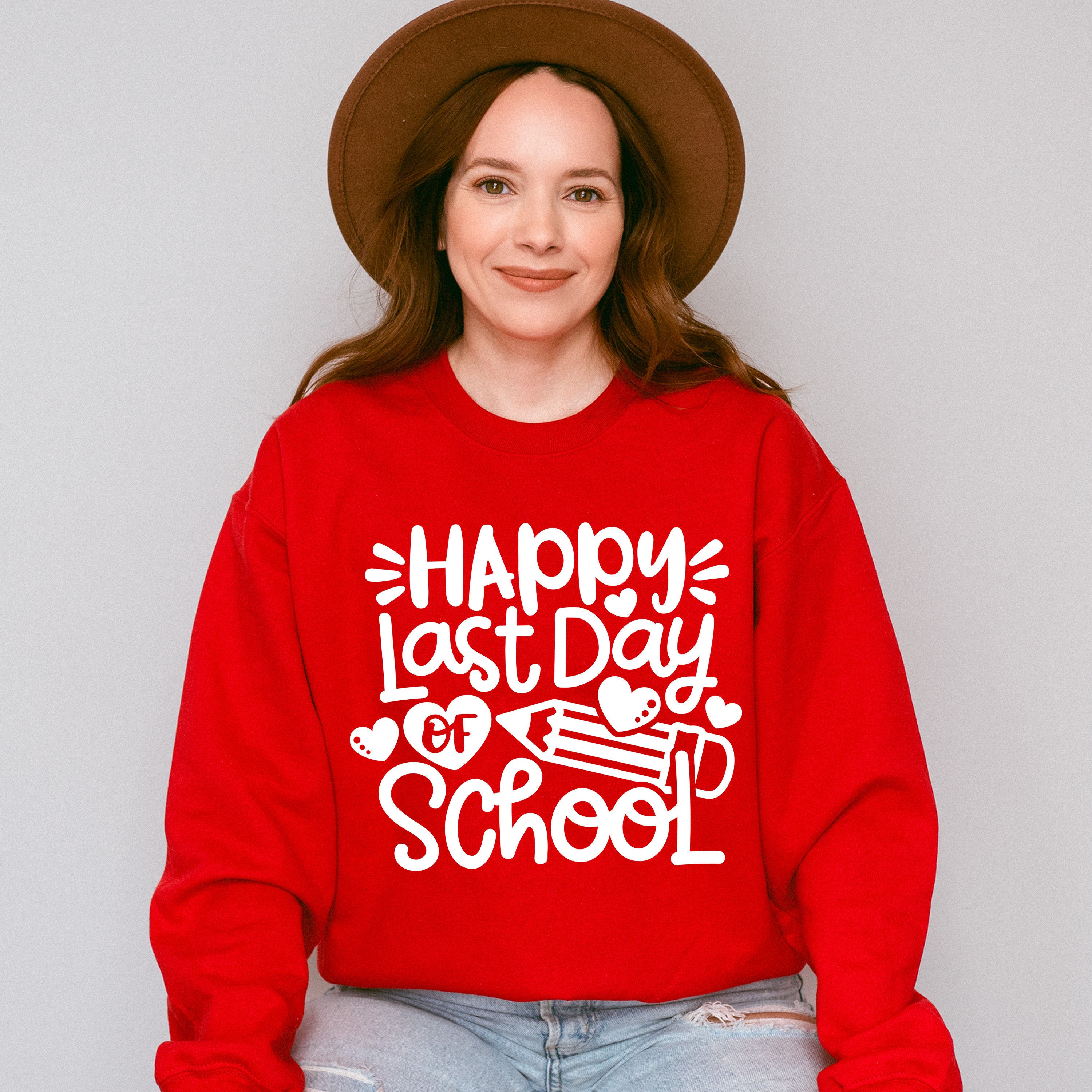 Happy Last Day Of School Theme Unisex Crewneck T-Shirt Sweatshirt Hoodie