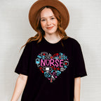 Nurse Heart Shape Nurse Theme Unisex Crewneck T-Shirt Sweatshirt Hoodie