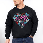 Nurse Heart Shape Nurse Theme Unisex Crewneck T-Shirt Sweatshirt Hoodie