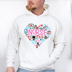 Nurse Heart Shape Nurse Theme Unisex Crewneck T-Shirt Sweatshirt Hoodie