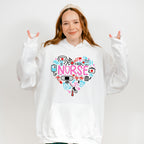 Nurse Heart Shape Nurse Theme Unisex Crewneck T-Shirt Sweatshirt Hoodie