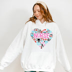 Nurse Heart Shape Nurse Theme Unisex Crewneck T-Shirt Sweatshirt Hoodie