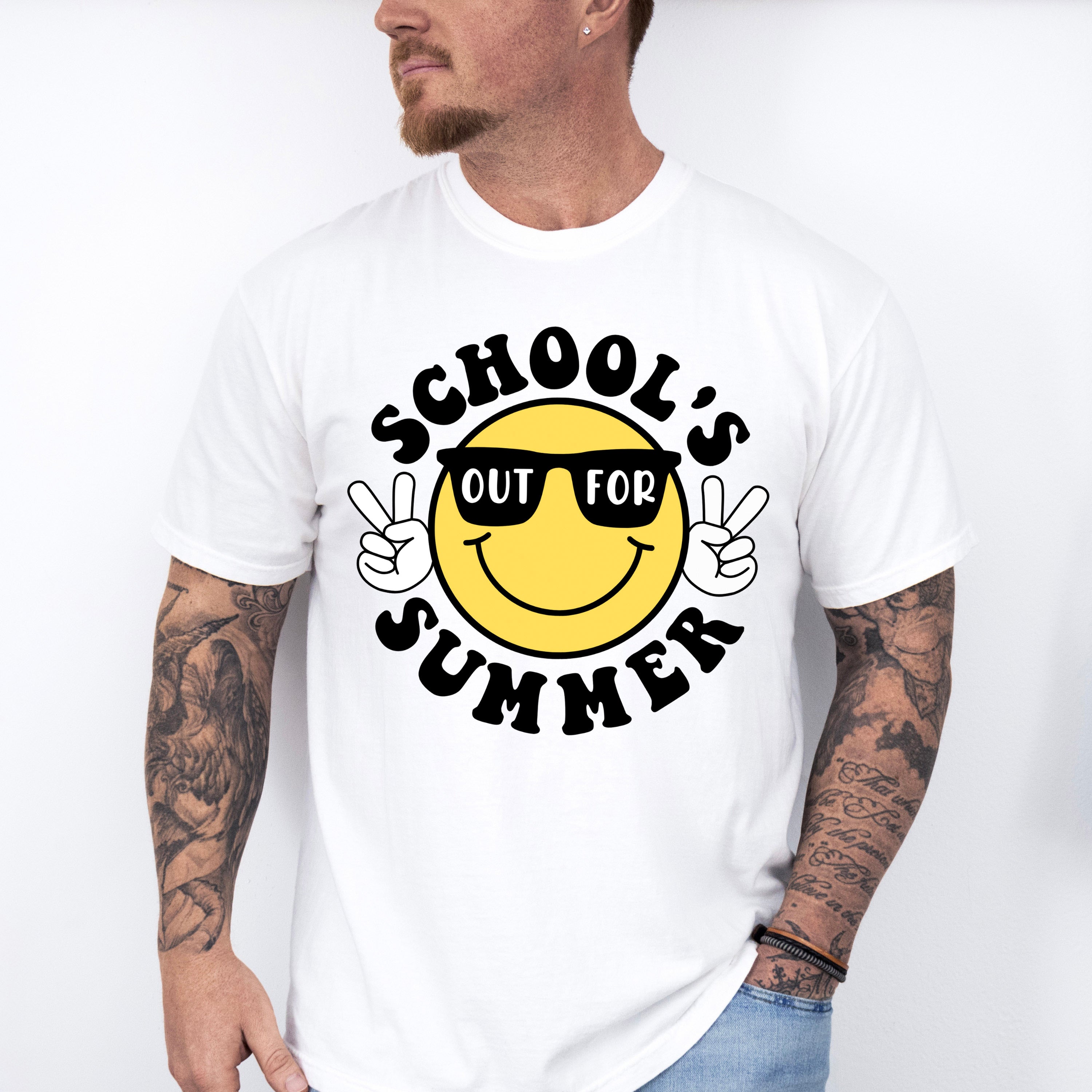 Smiley School's Out For Summer Last Day Of School Theme Unisex Crewneck T-Shirt Sweatshirt Hoodie