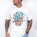 Peace Sign Sparkles 4Th Of July Unisex Crewneck T-Shirt Sweatshirt Hoodie