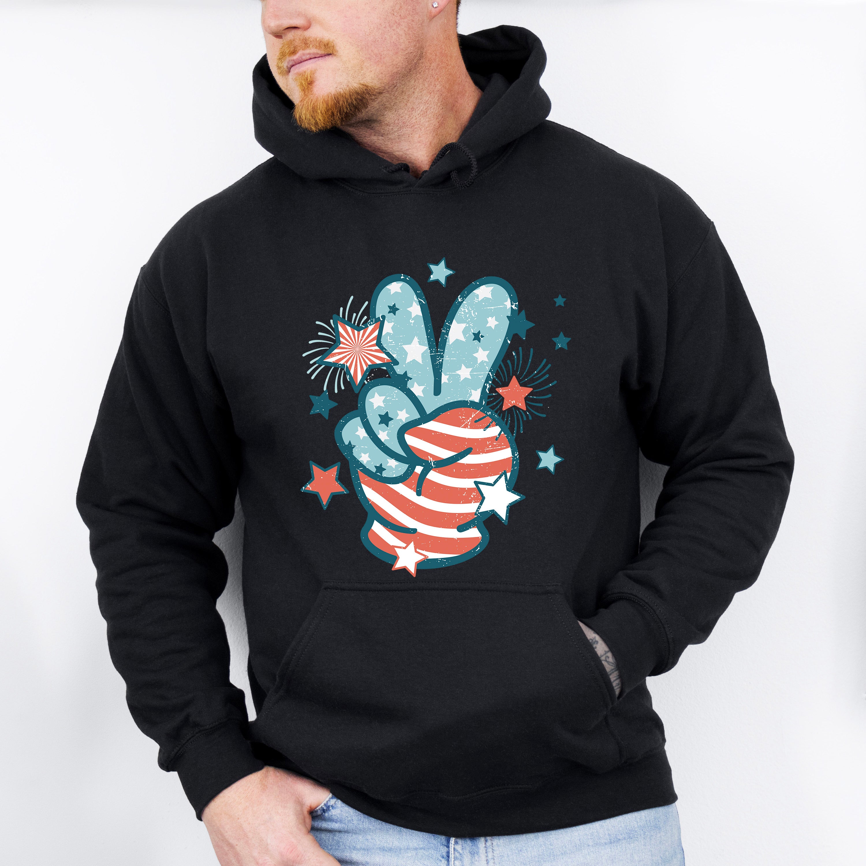 Peace Sign Sparkles 4Th Of July Unisex Crewneck T-Shirt Sweatshirt Hoodie