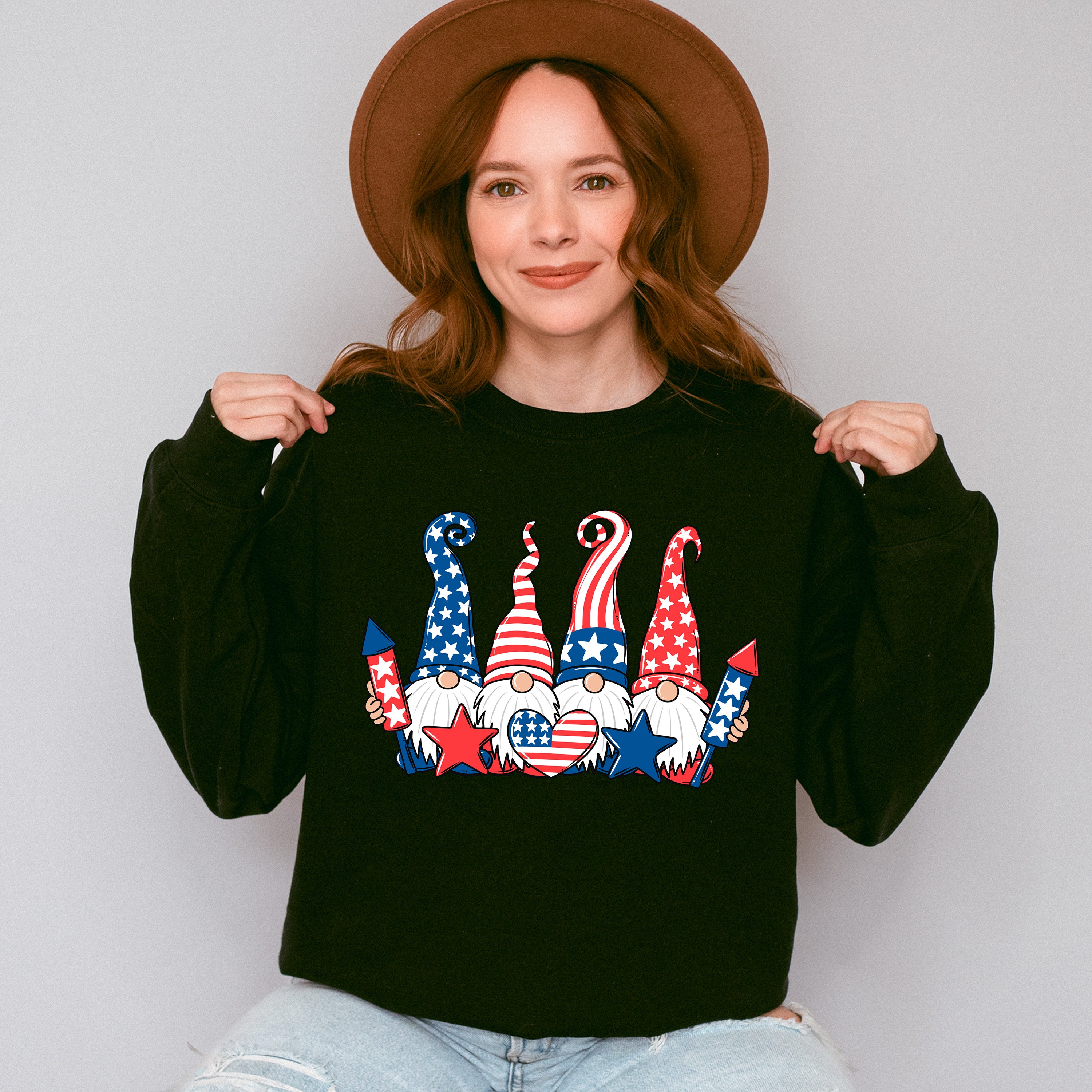 Gnomies 4Th Of July Unisex Crewneck T-Shirt Sweatshirt Hoodie