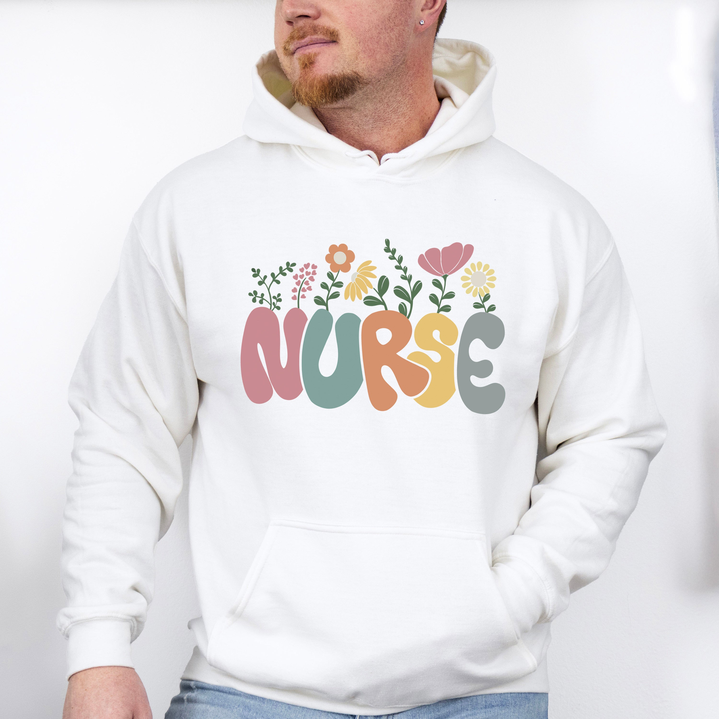 Nurse Flower Nurse Theme Unisex Crewneck T-Shirt Sweatshirt Hoodie