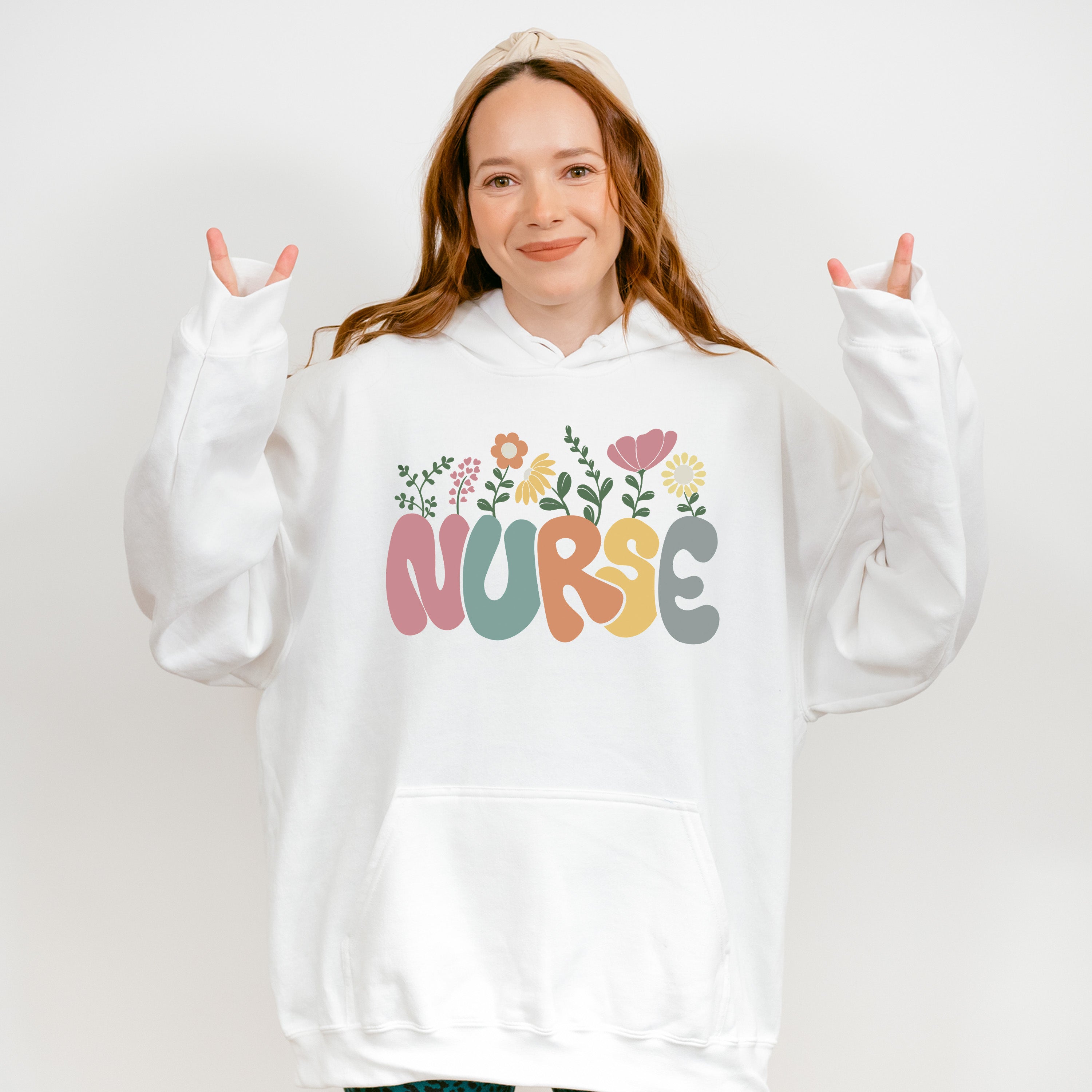 Nurse Flower Nurse Theme Unisex Crewneck T-Shirt Sweatshirt Hoodie