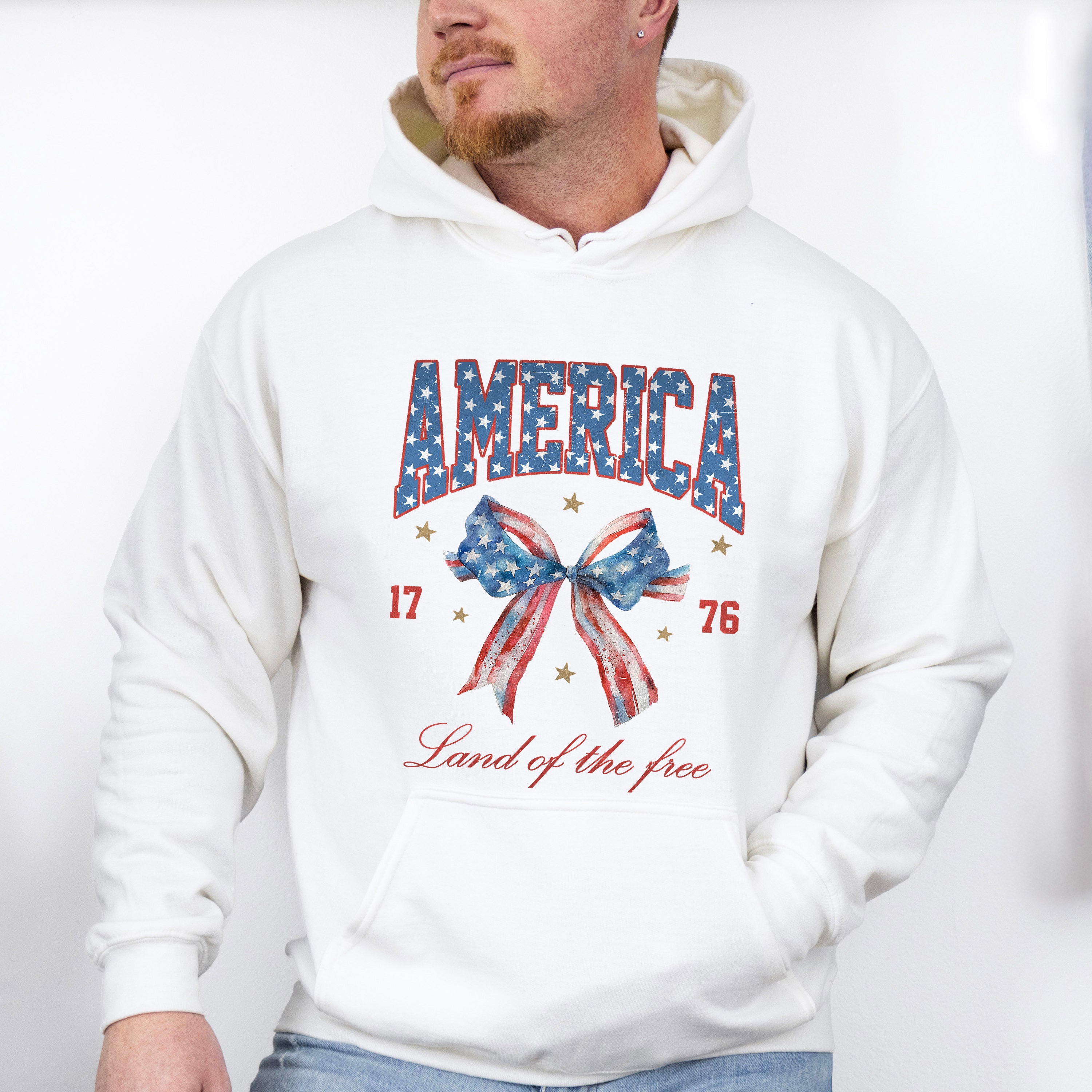 America Ribbon 4Th Of July Unisex Crewneck T-Shirt Sweatshirt Hoodie