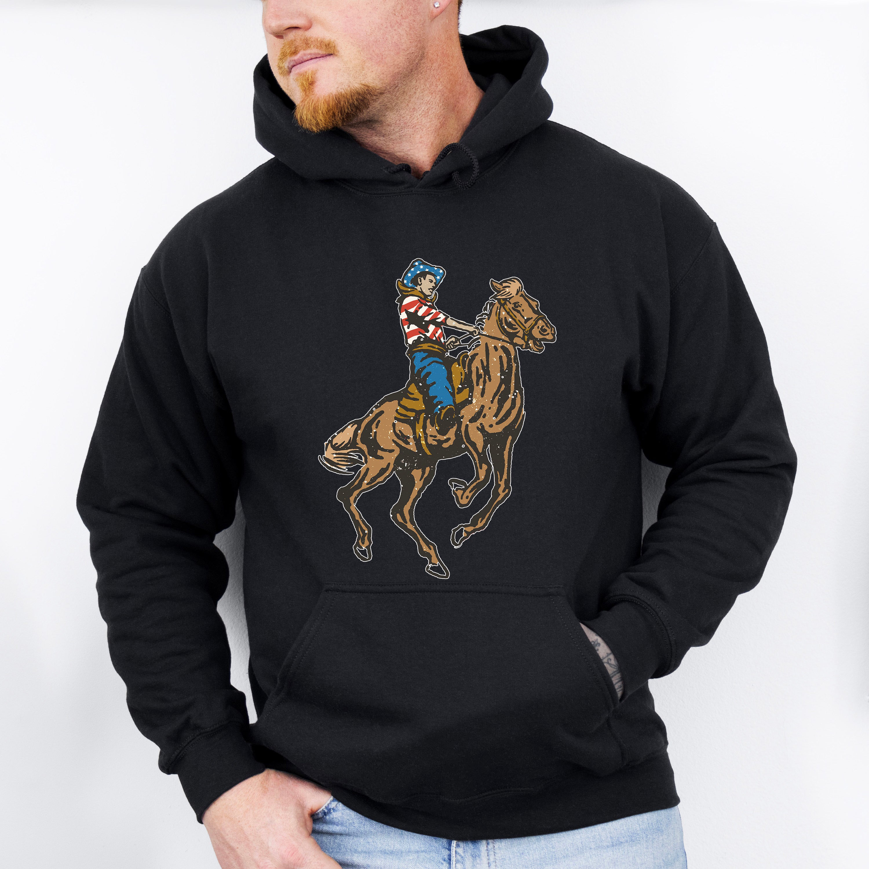 USA Cowboy 4Th Of July Unisex Crewneck T-Shirt Sweatshirt Hoodie