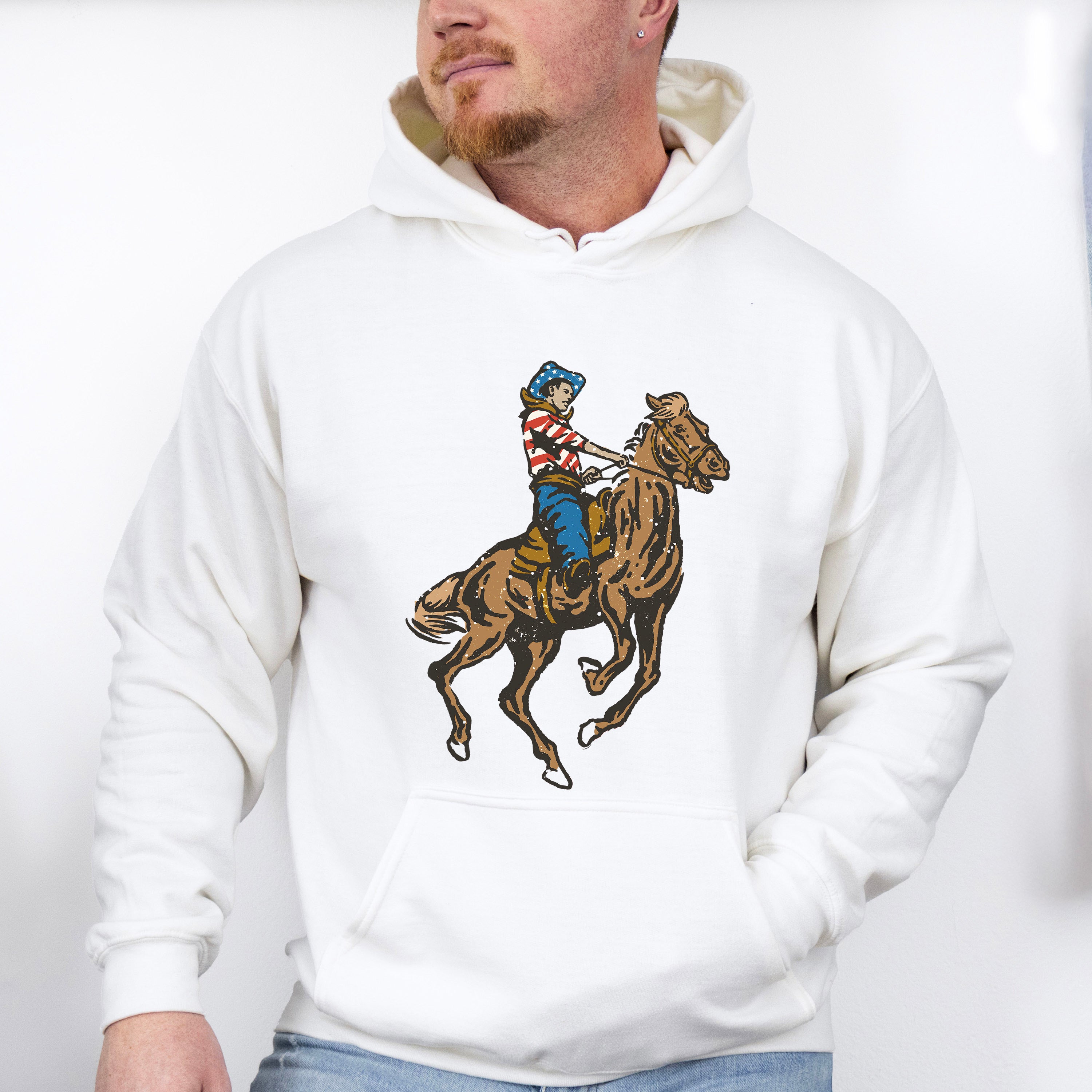 USA Cowboy 4Th Of July Unisex Crewneck T-Shirt Sweatshirt Hoodie