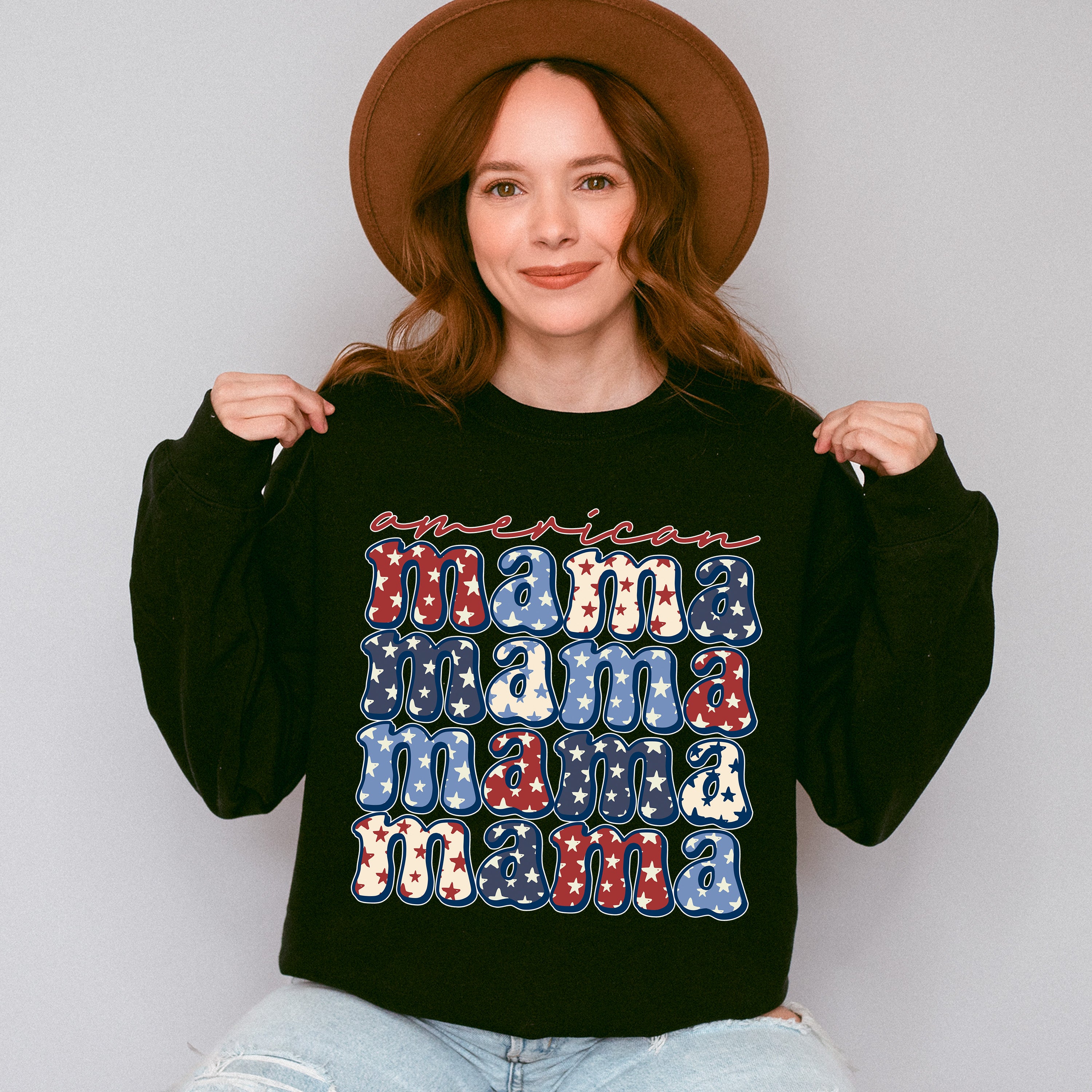 American Mama 4Th Of July Unisex Crewneck T-Shirt Sweatshirt Hoodie