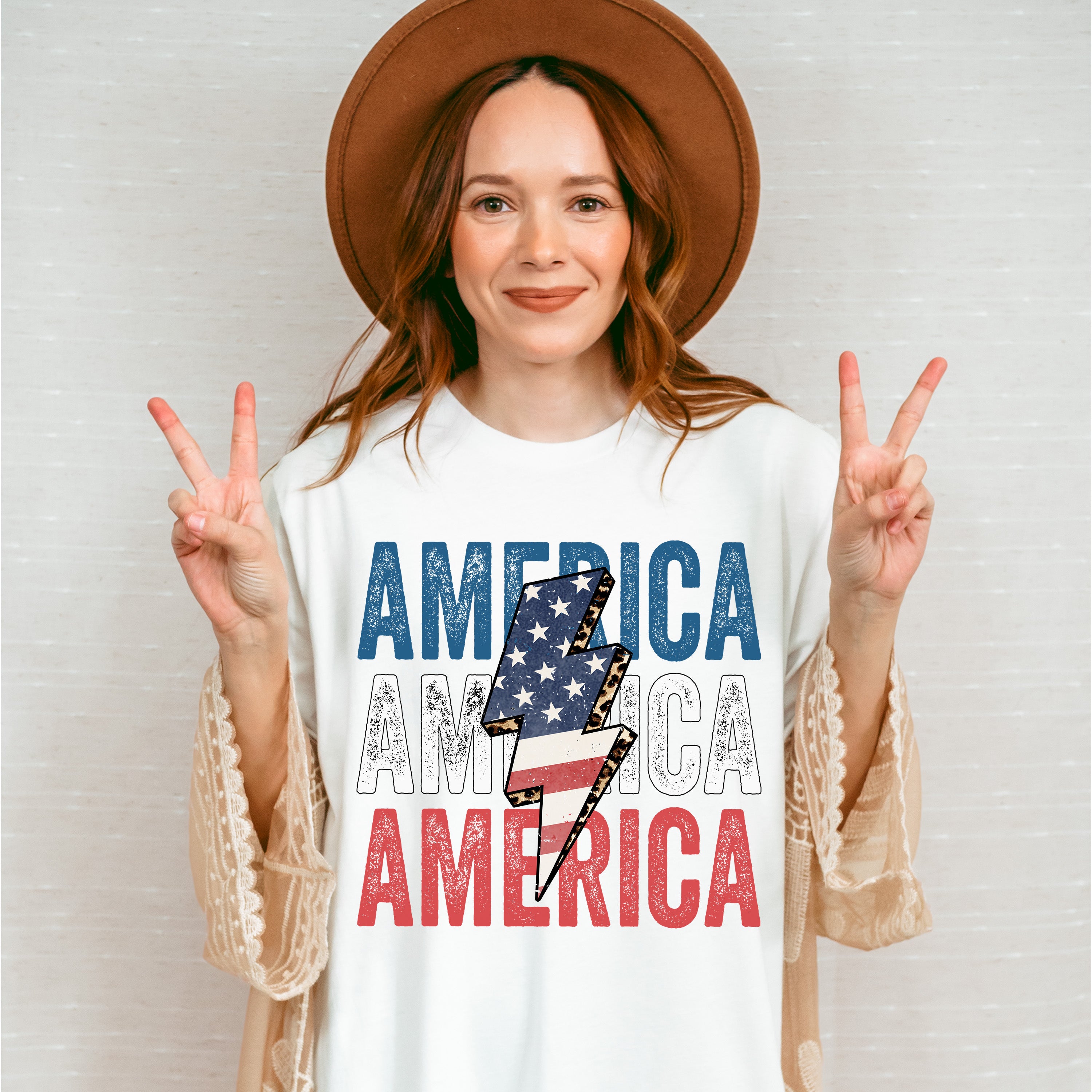 America Lightning 4Th Of July Unisex Crewneck T-Shirt Sweatshirt Hoodie