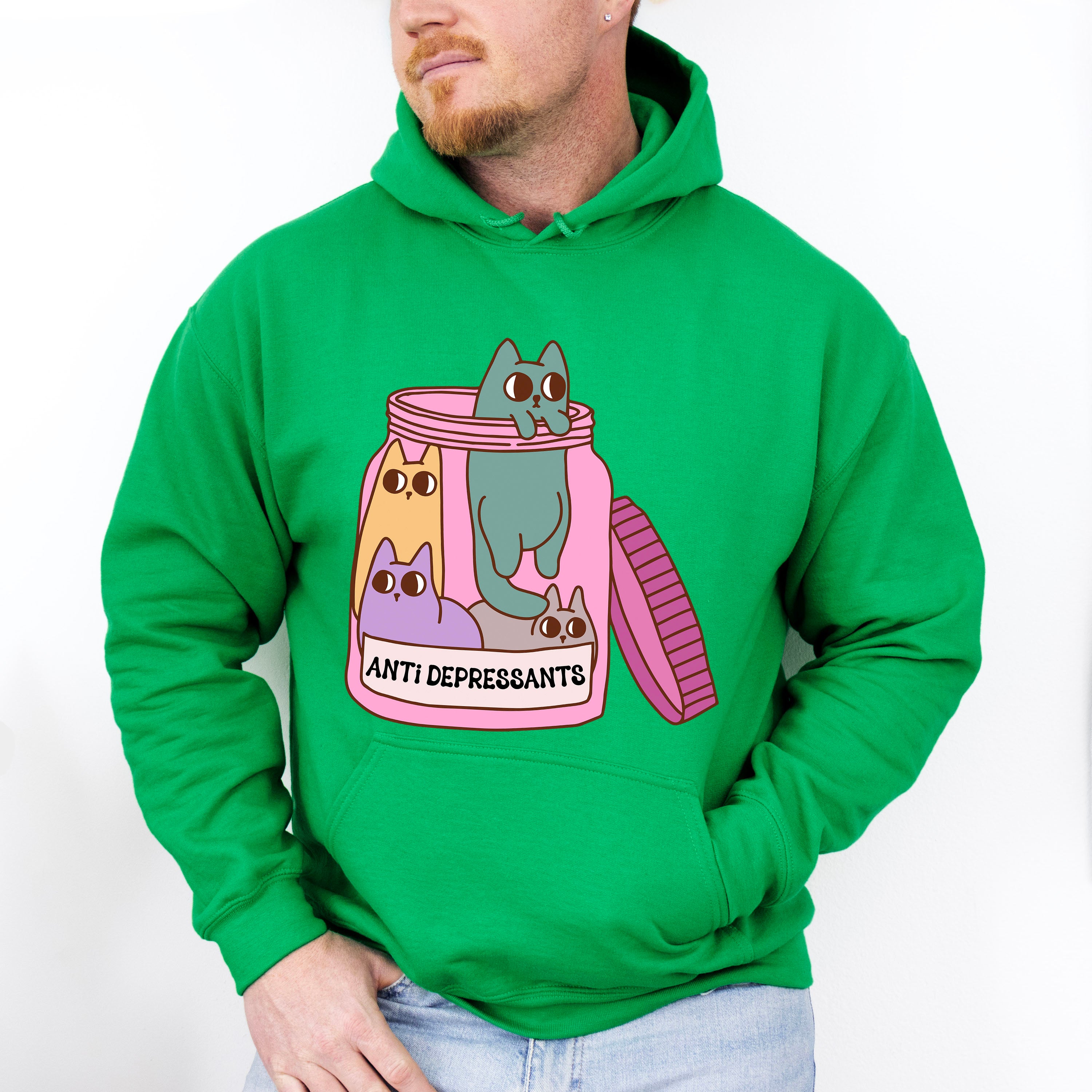 Cats In A Jar Mental Health Theme Unisex Crewneck T-Shirt Sweatshirt Hoodie