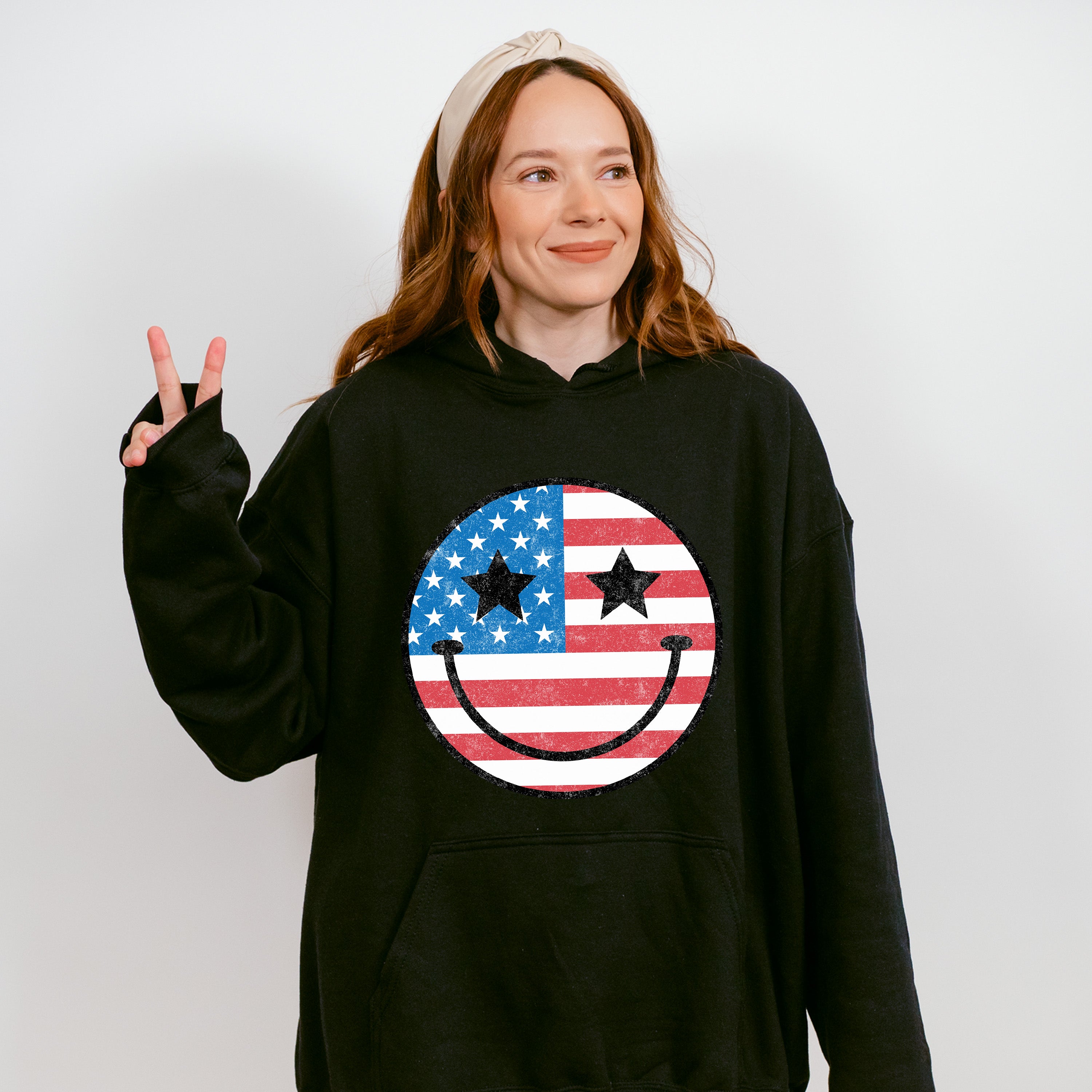 Smiley 4Th Of July Unisex Crewneck T-Shirt Sweatshirt Hoodie