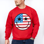 Smiley 4Th Of July Unisex Crewneck T-Shirt Sweatshirt Hoodie