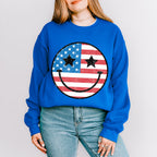 Smiley 4Th Of July Unisex Crewneck T-Shirt Sweatshirt Hoodie