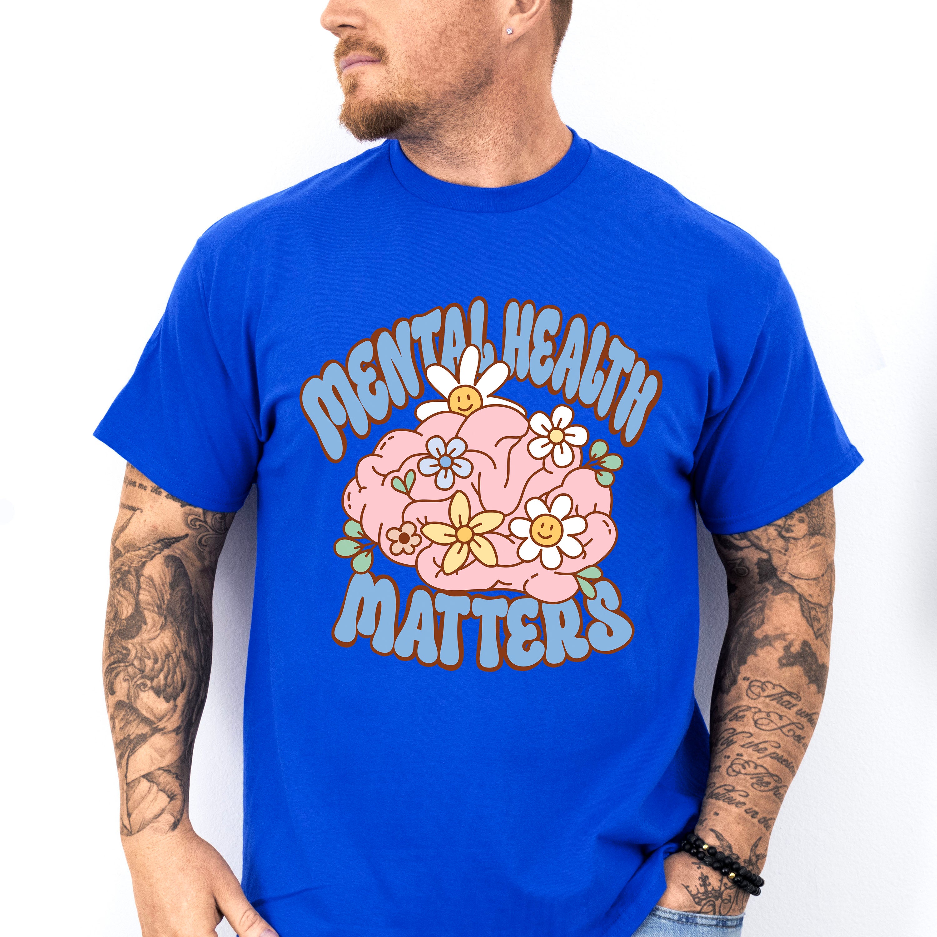 Mental Health Awareness Flowers Mental Health Theme Unisex Crewneck T-Shirt Sweatshirt Hoodie