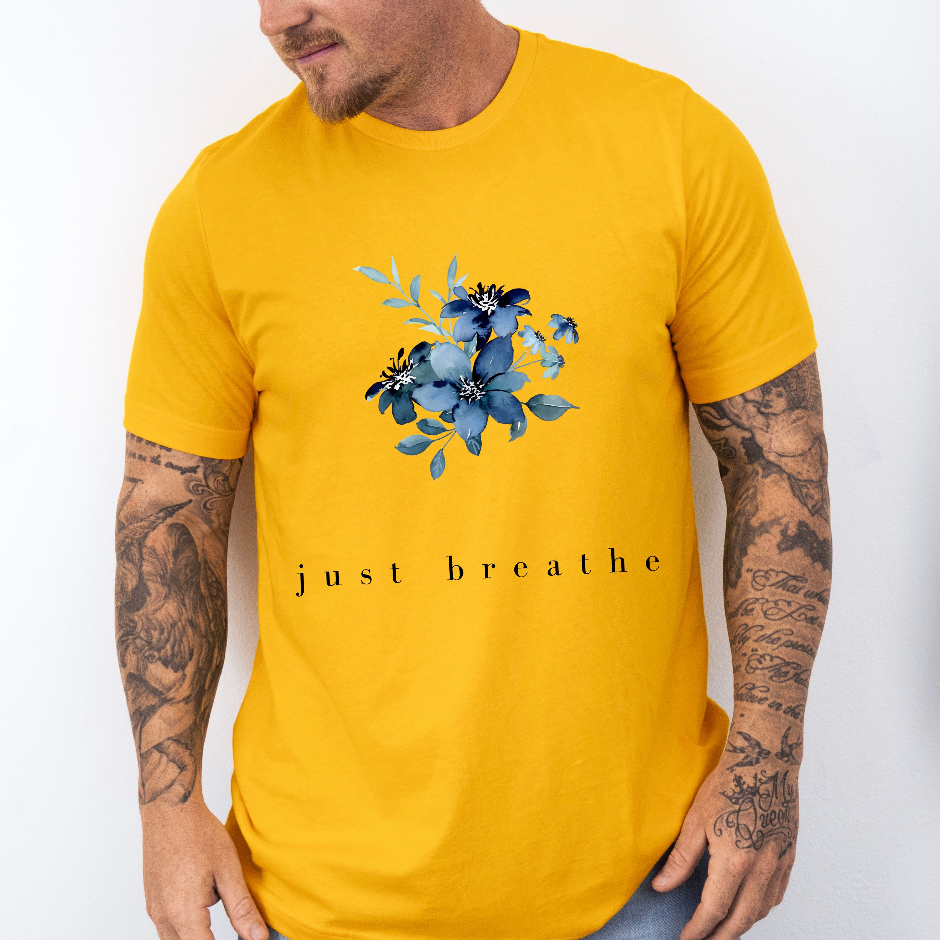 Just Breathe Mental Health Theme Unisex Crewneck T-Shirt Sweatshirt Hoodie
