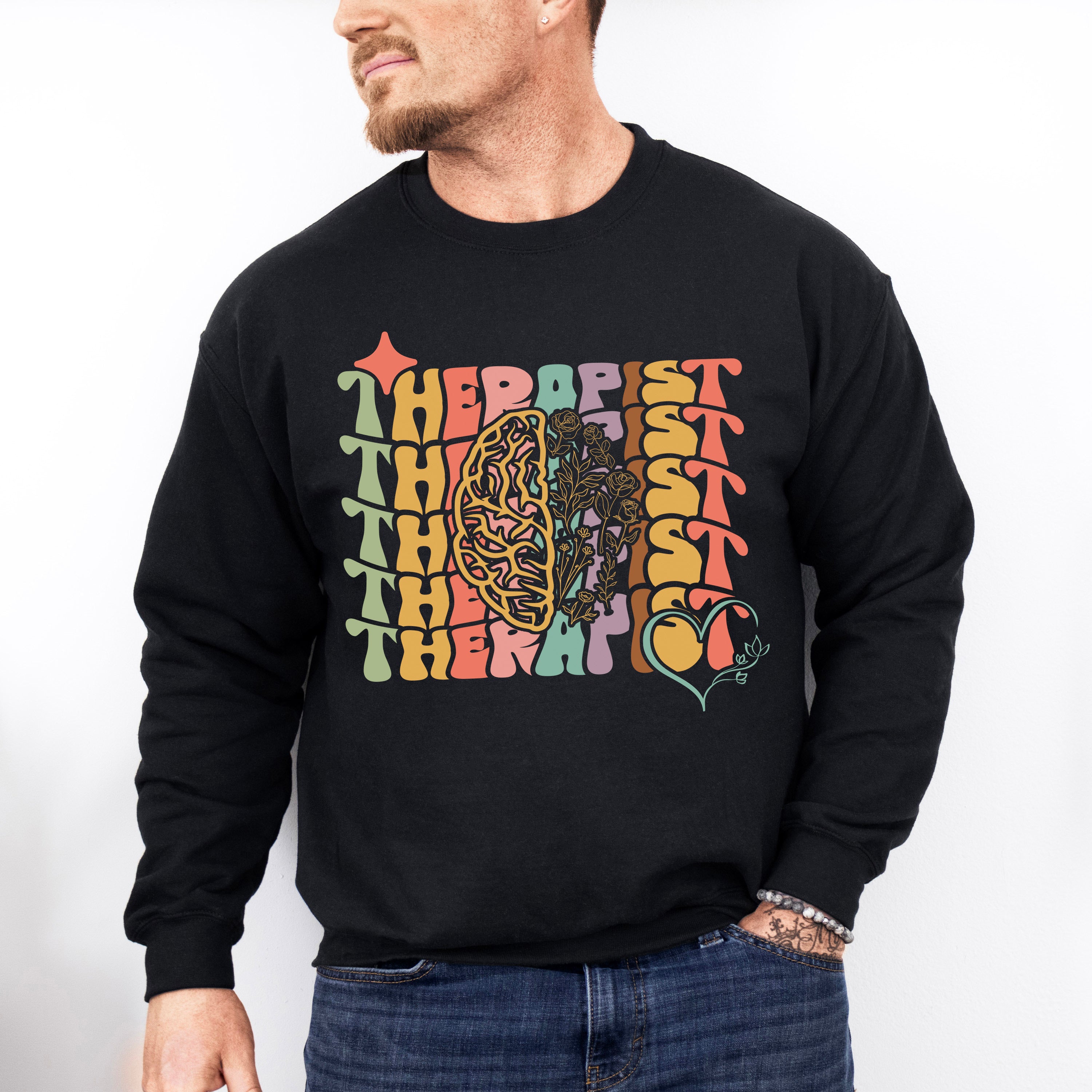 Therapist Mental Health Theme Unisex Crewneck T-Shirt Sweatshirt Hoodie