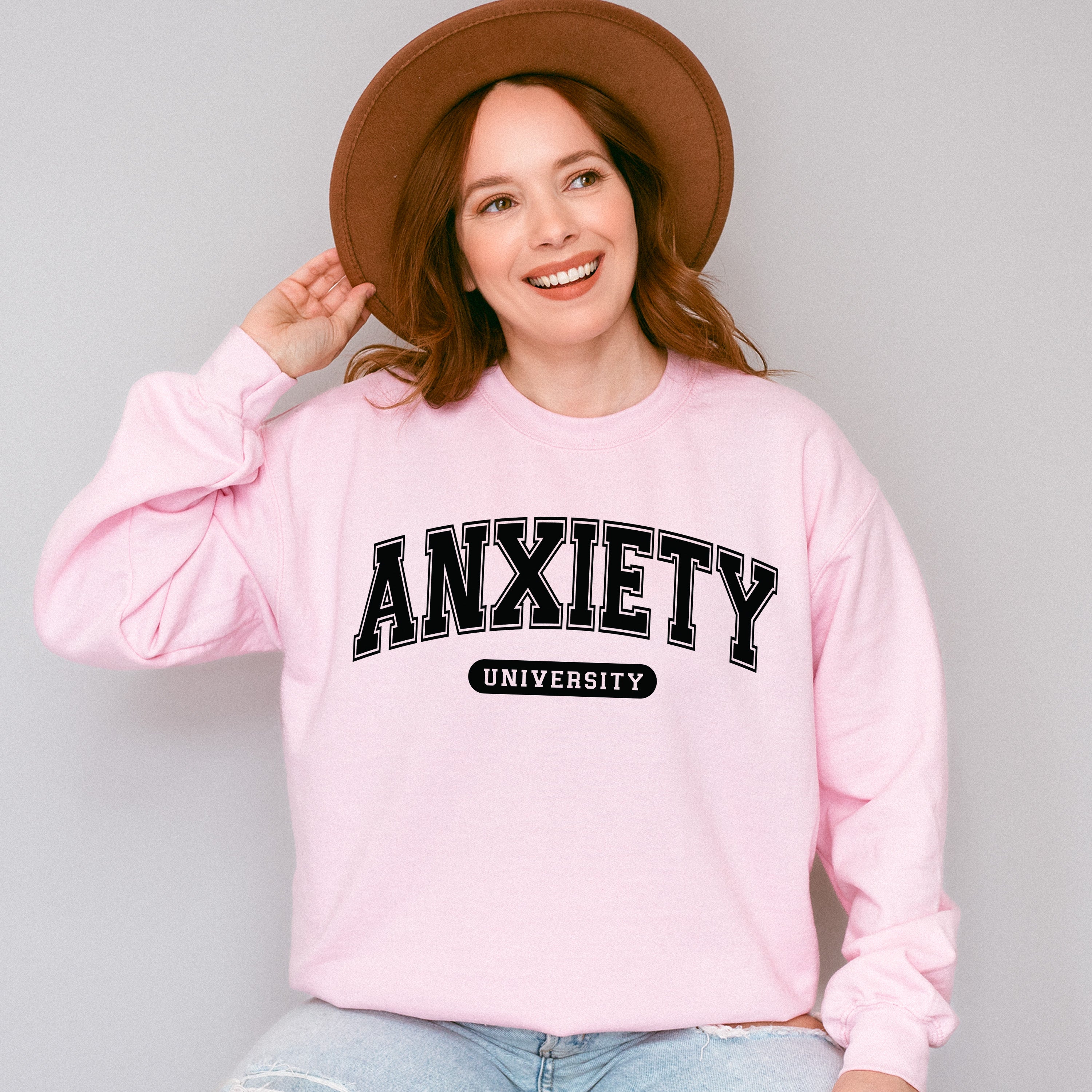 Anxiety University Mental Health Theme Unisex Crewneck T-Shirt Sweatshirt Hoodie