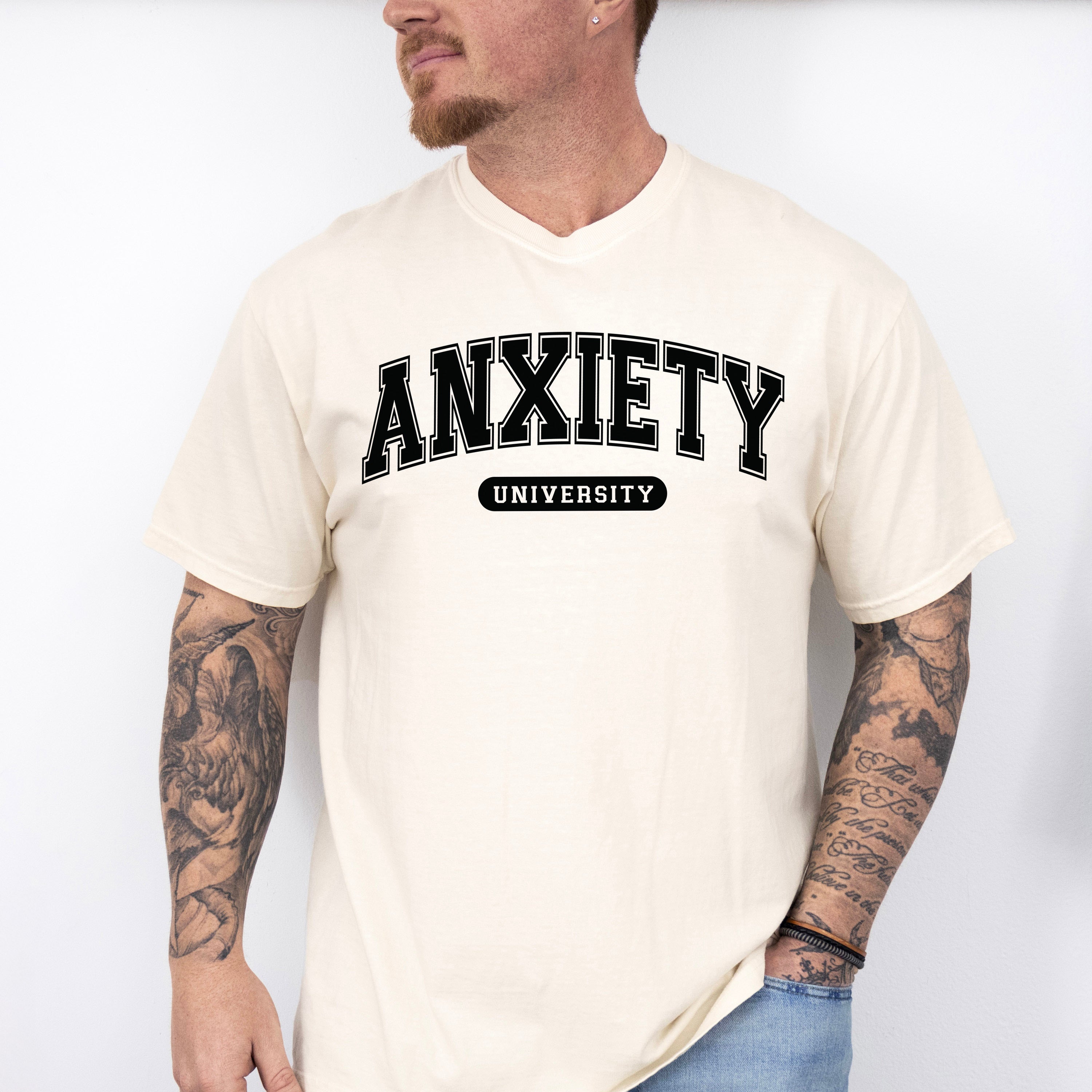 Anxiety University Mental Health Theme Unisex Crewneck T-Shirt Sweatshirt Hoodie