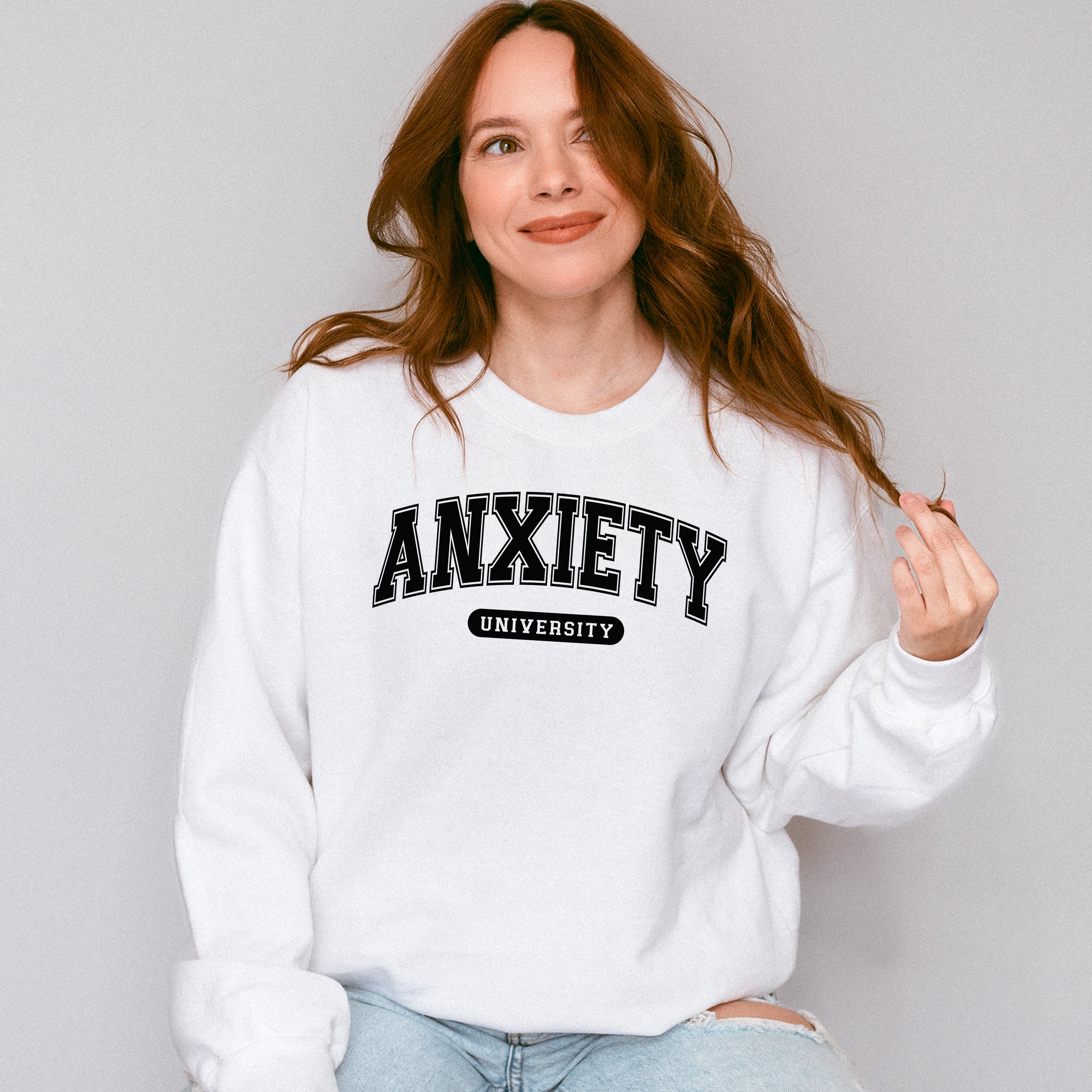 Anxiety University Mental Health Theme Unisex Crewneck T-Shirt Sweatshirt Hoodie